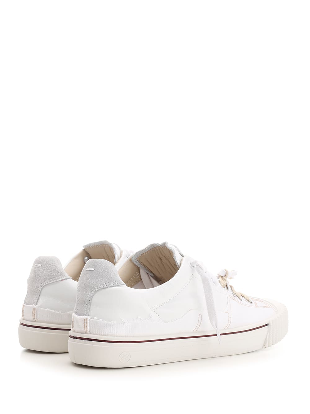 Maison Margiela Baskets Evolution Low Top En Cuir Blanc In White