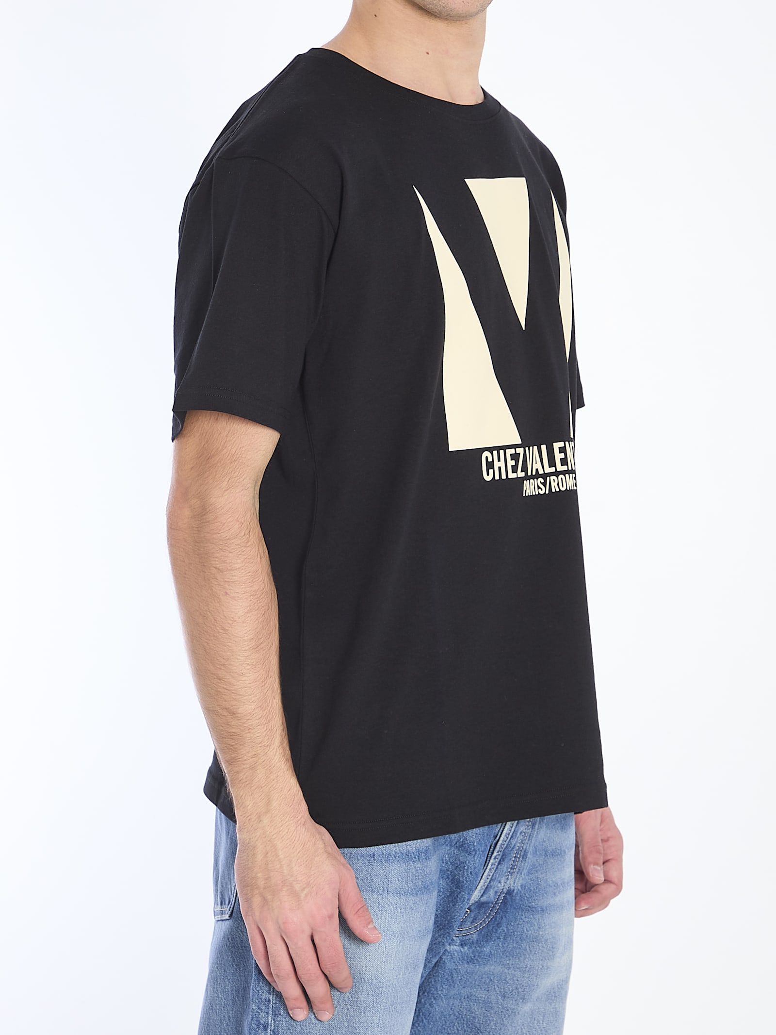 Valentino Crew Neck Short Sleeves T-shirts In Black
