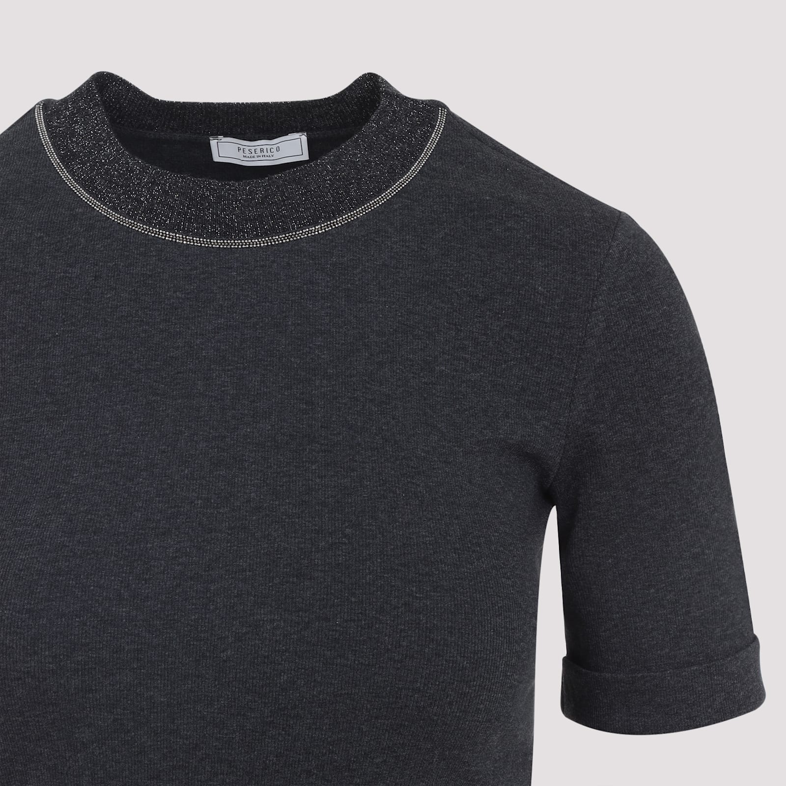 Peserico Grey Cotton T-shirt In Gray