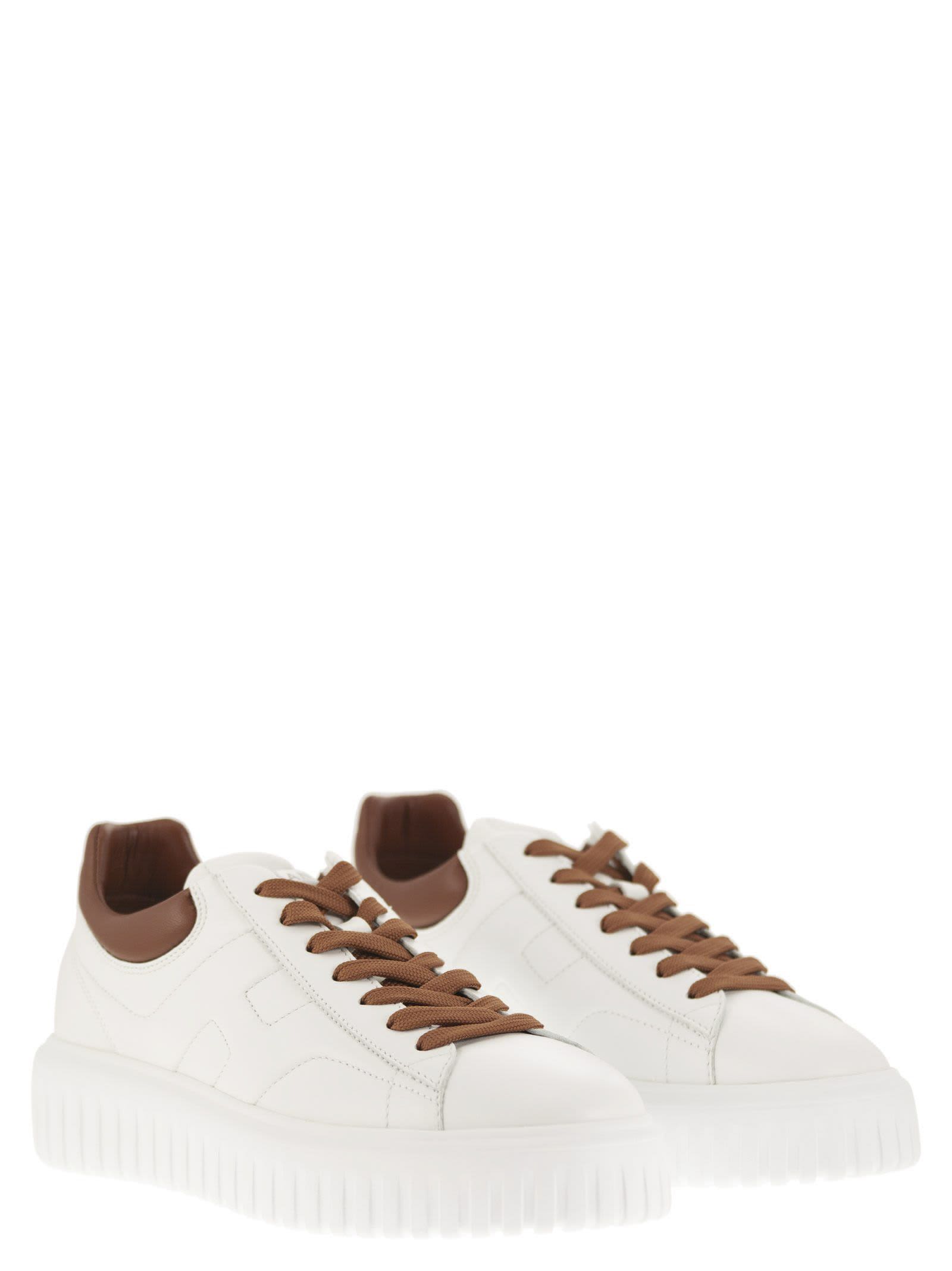 Shop Hogan H-stripes - Sneakers In Leather