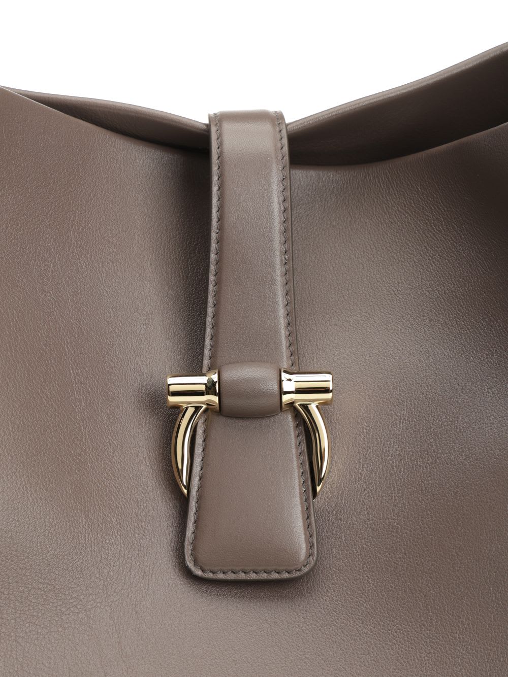 Ferragamo Xl Calf Leather Tote Bag In Gray