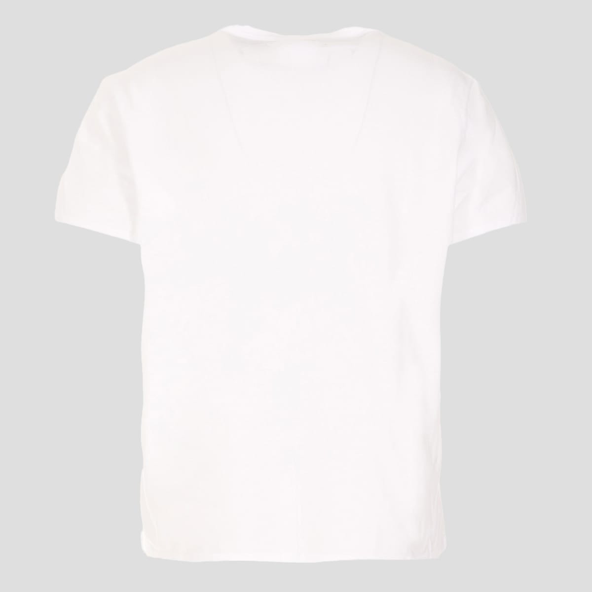 Shop Maison Margiela White Cotton Logo T-shirt In White/black Embroidery