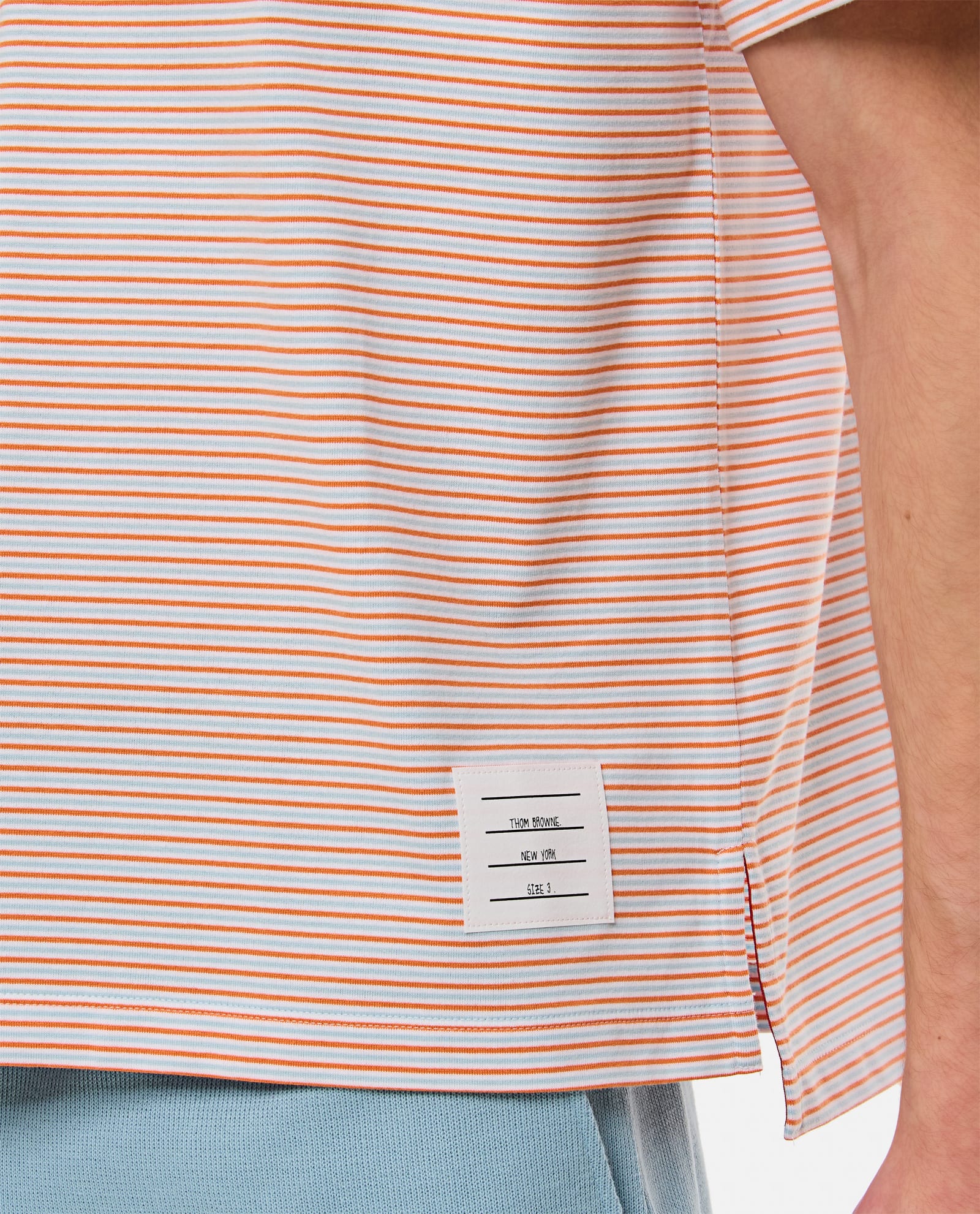Shop Thom Browne Oversized Cotton Pocket T-shirt In Orange
