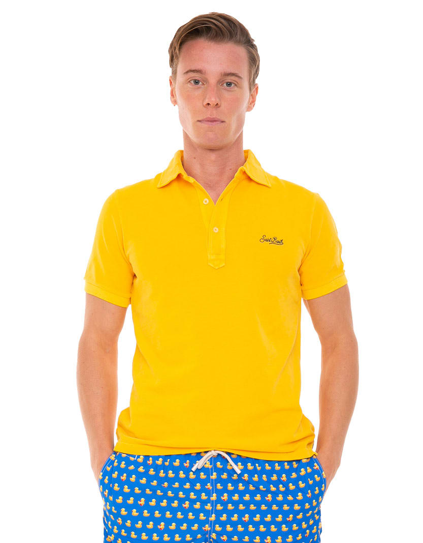 MC2 Saint Barth Yellow Cotton Jersey Polo Shirt