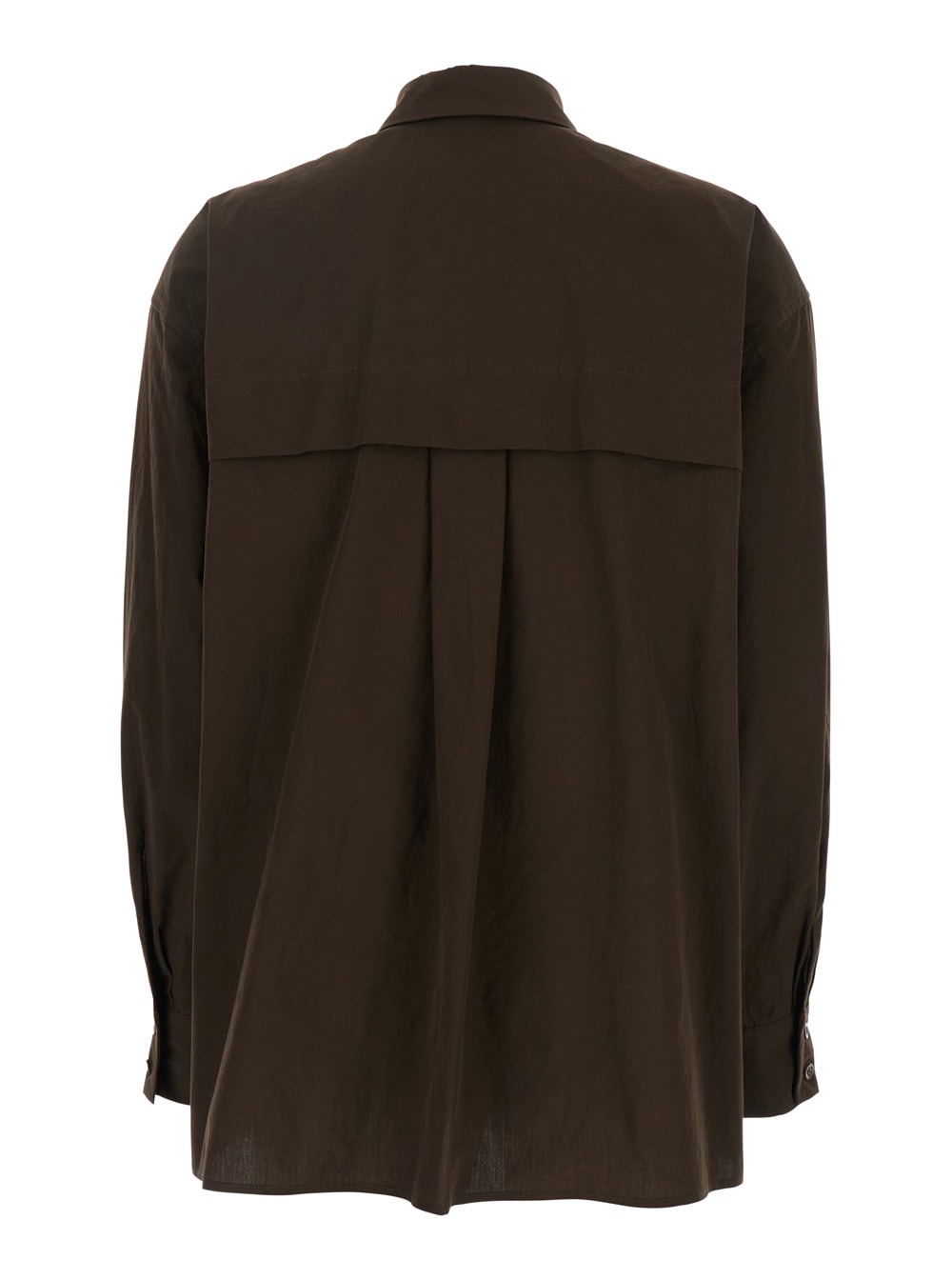 Pt Torino Brown Shirt With Classic Collar And Patch Pocket On The Chest In Cotton Woman In Brown