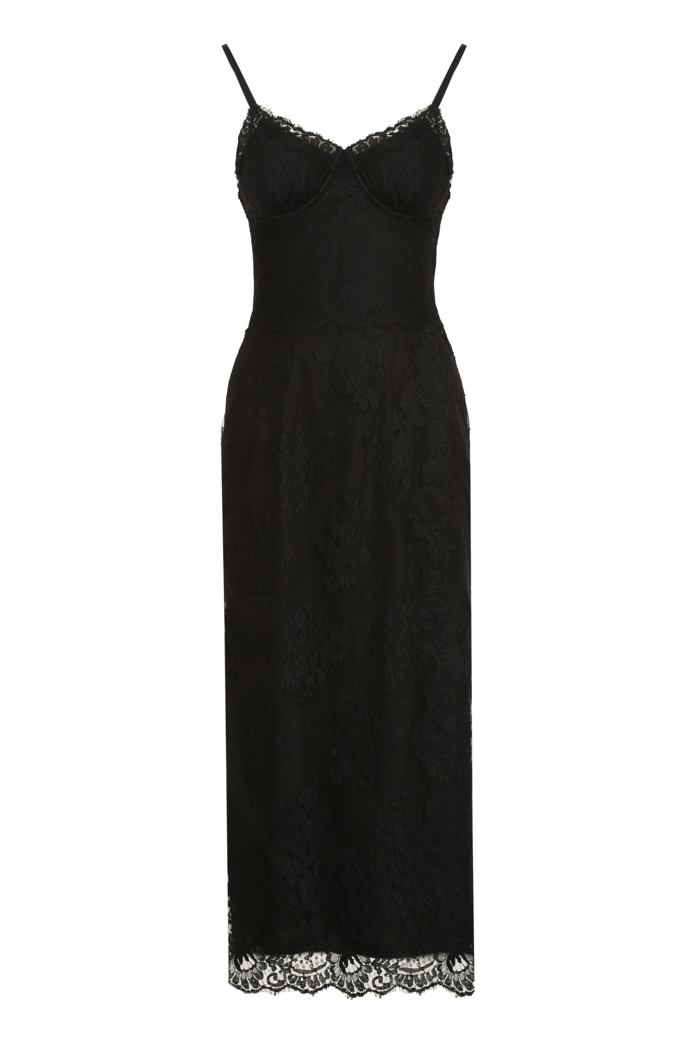 Shop Dolce & Gabbana Lace Dress In Black