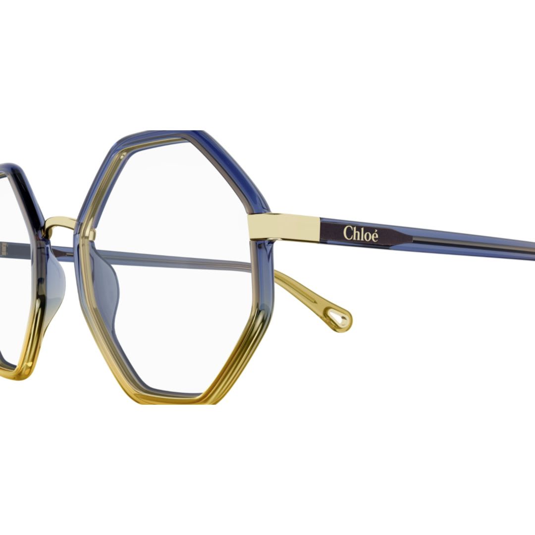 Chloé Oversized Geometric-frame Glasses In Gold