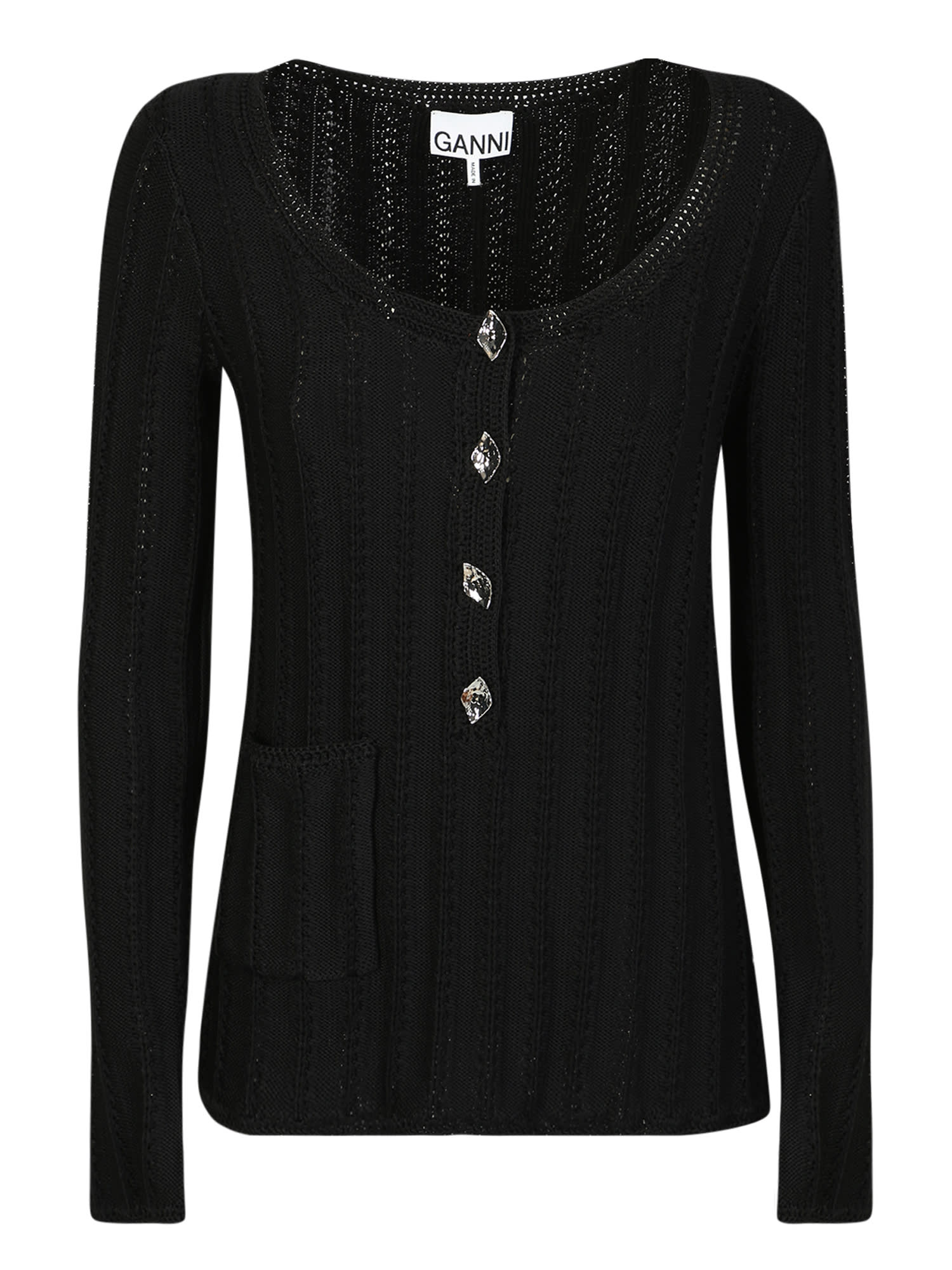 Ganni Displays Its Mastery Over Knitwear Staples With This Knitted Henley Top