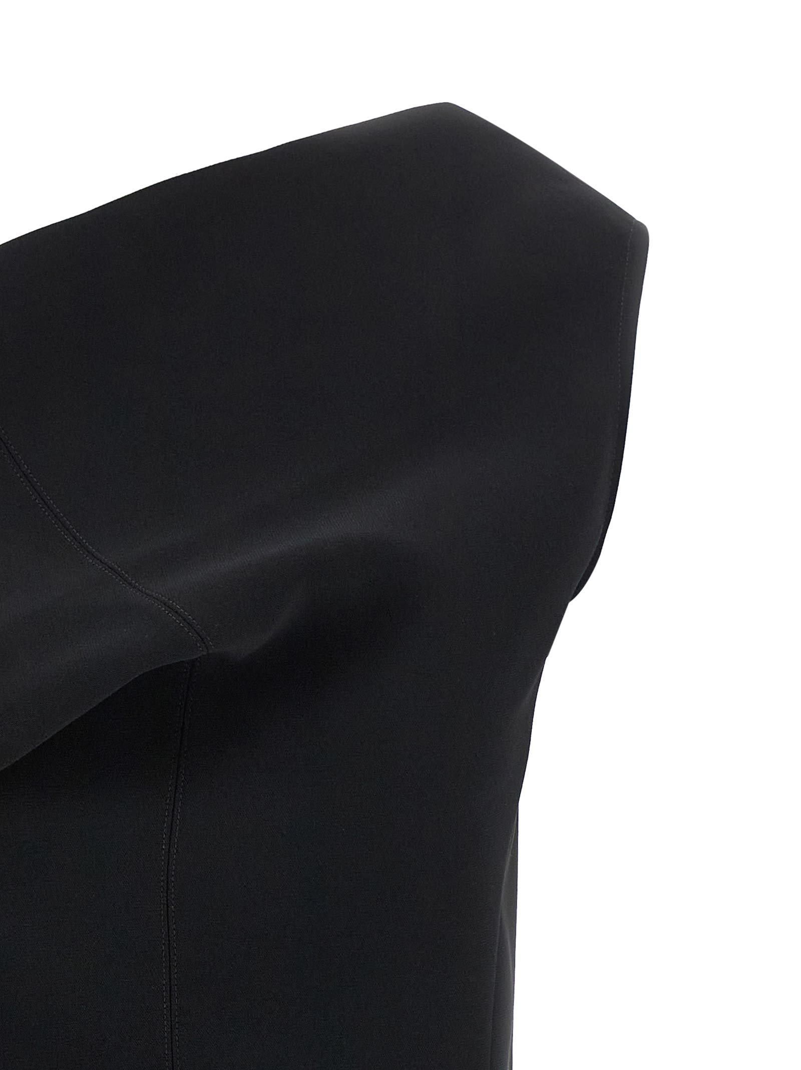 Jacquemus Asymmetric One Shoulder Mini Dress In Black