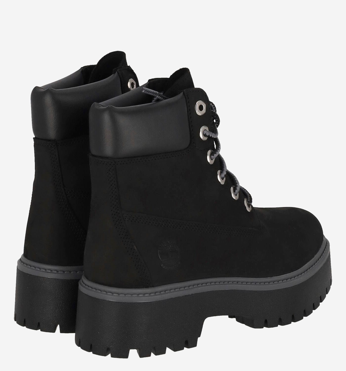 Timberland Stone Street Leather Platform Ankle Boots In Black