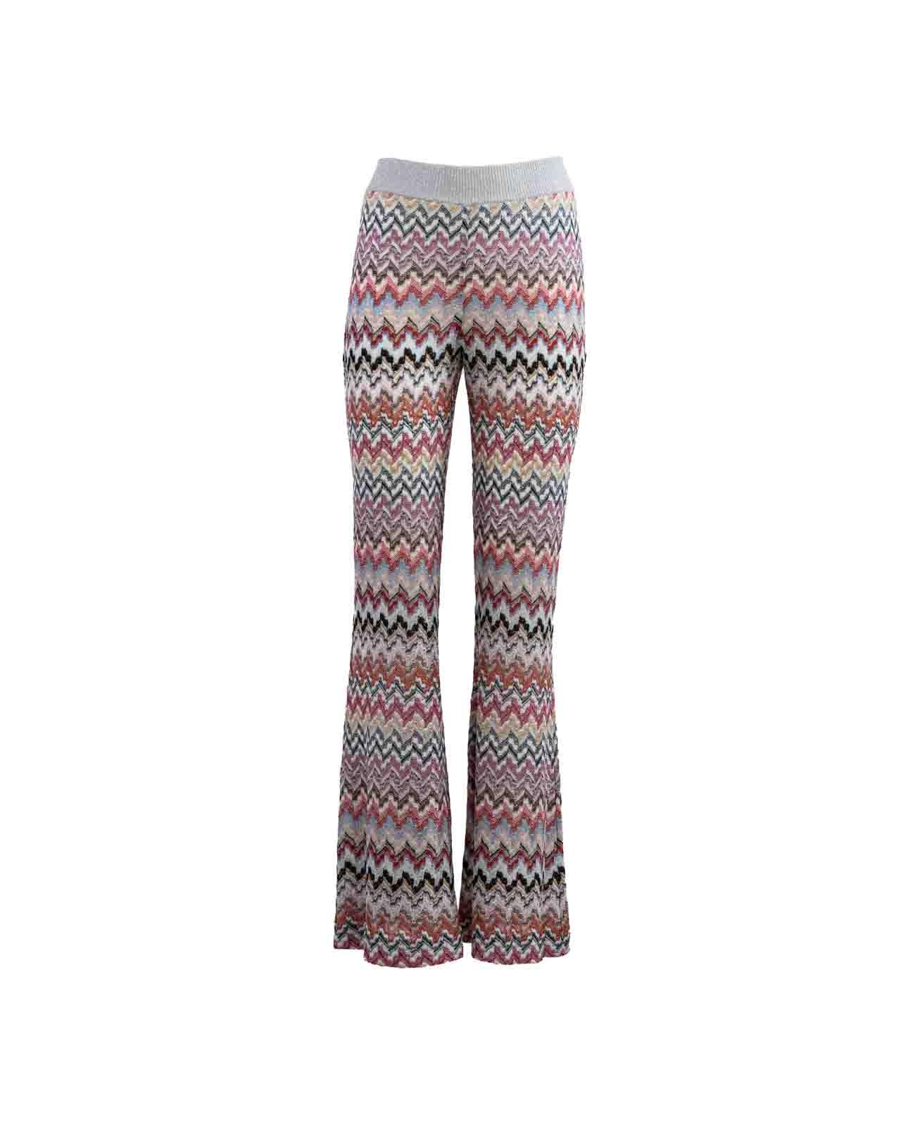 Shop Missoni Zig Zag Knitted Trousers In Pink