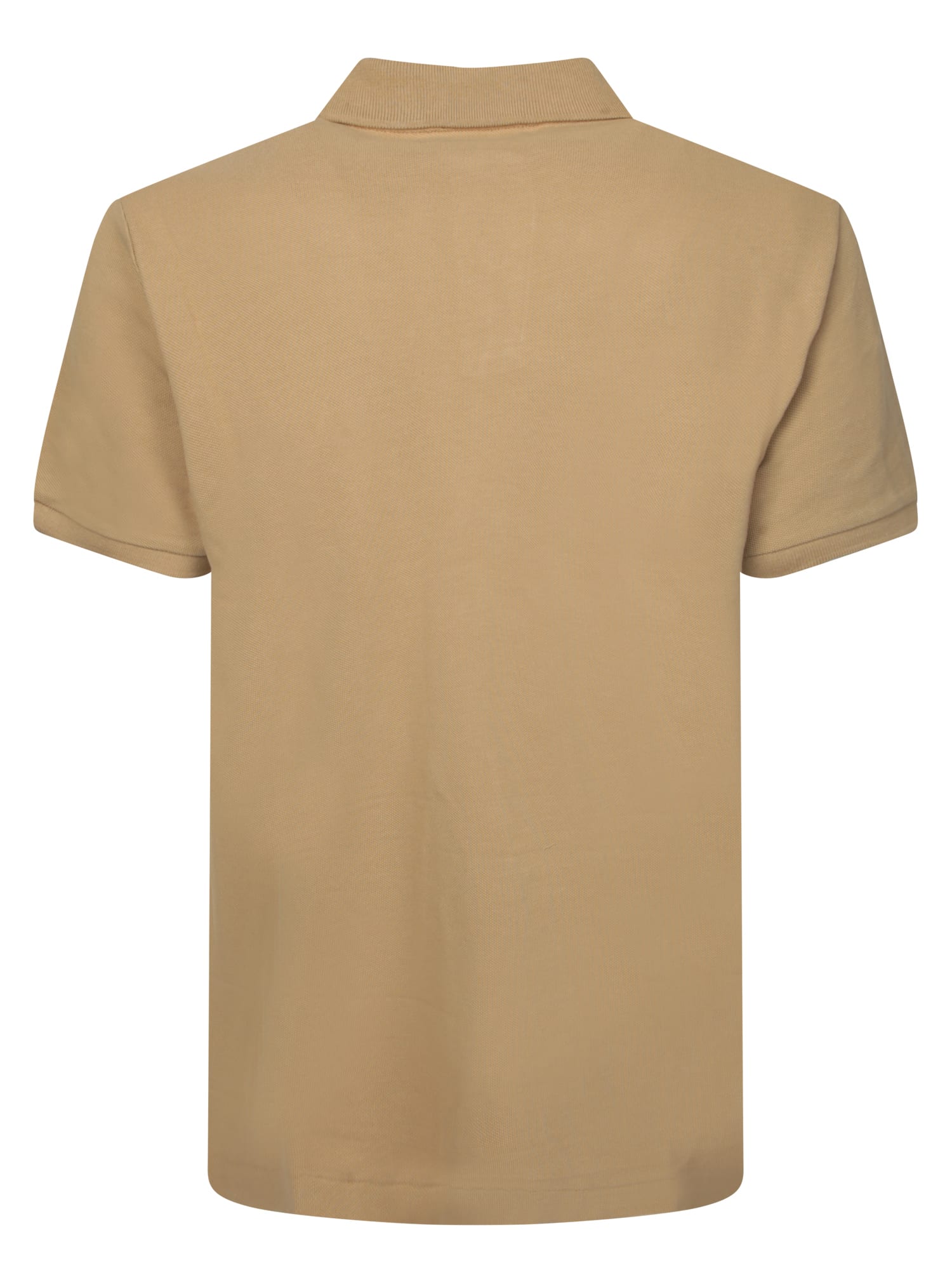 Polo Ralph Lauren Short Sleeve Polo With Contrast Logo In Medium Beige