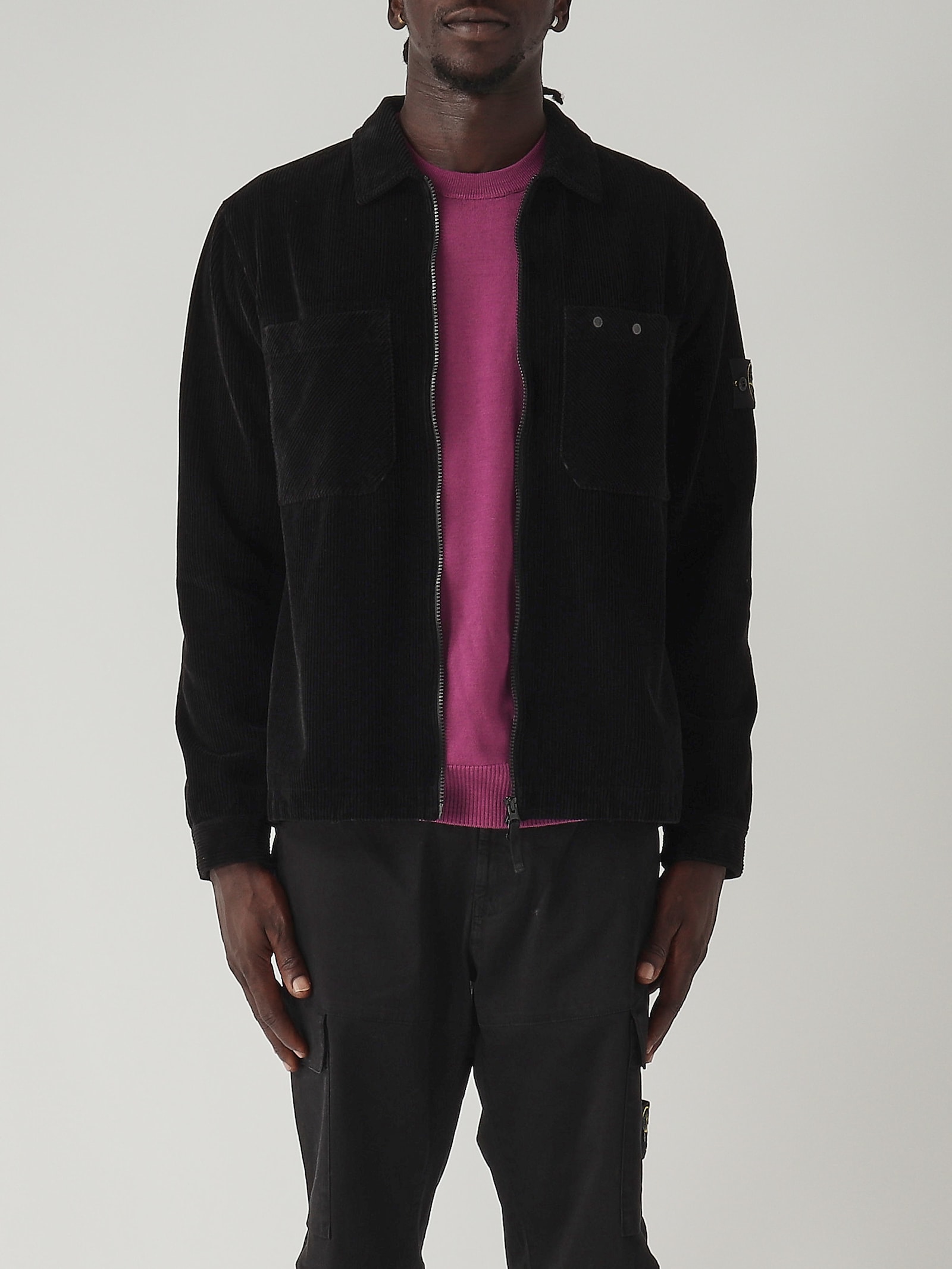 Shop Stone Island Overshirt Shirt In Nero