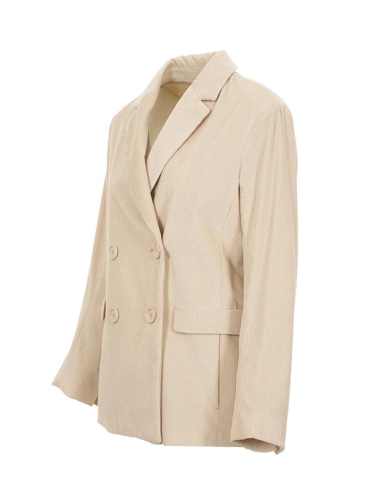 S Max Mara Laura's Double-breasted Linen Bl In Bianco