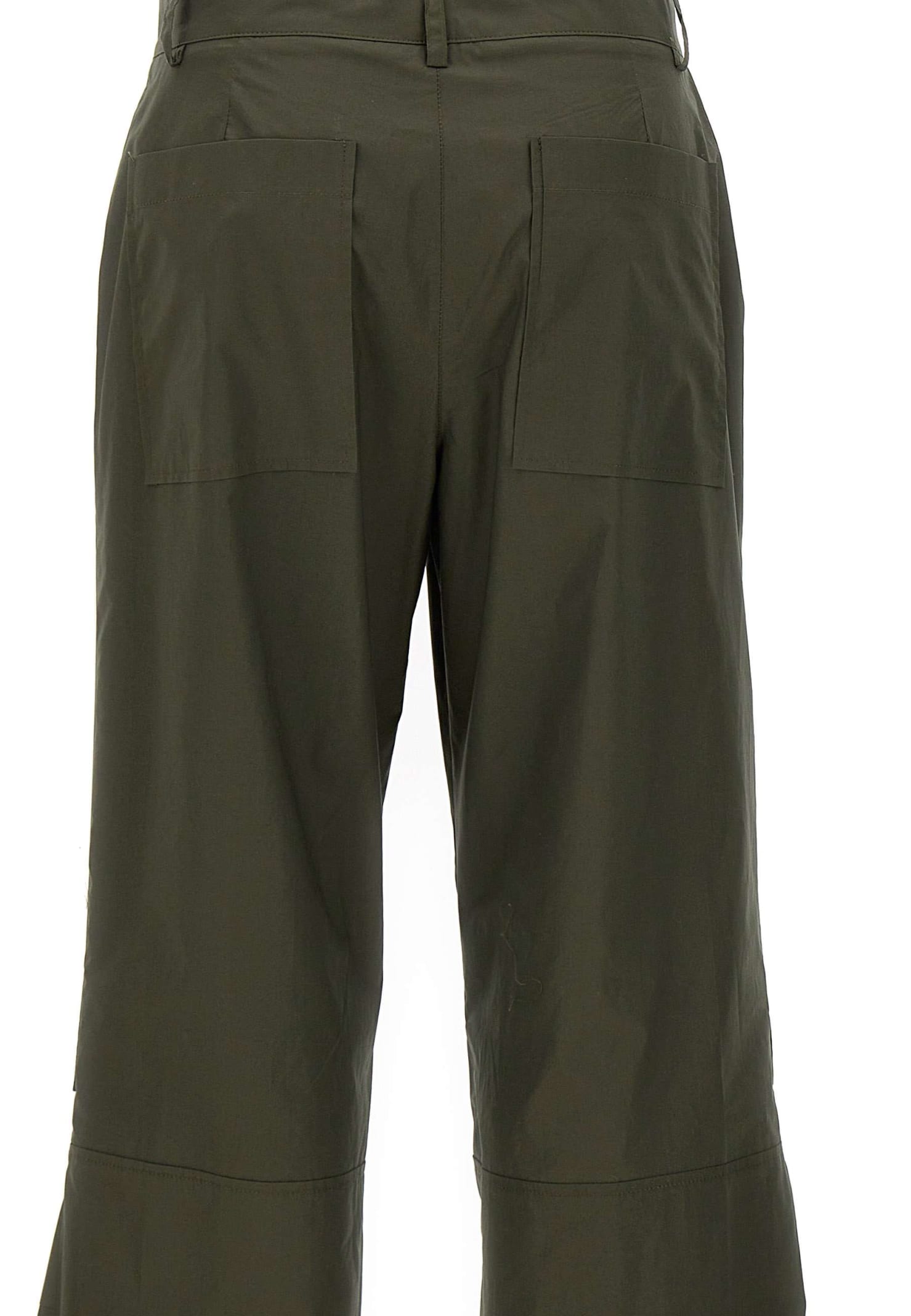 P.a.r.o.s.h Cotton Pants In Verde Militare