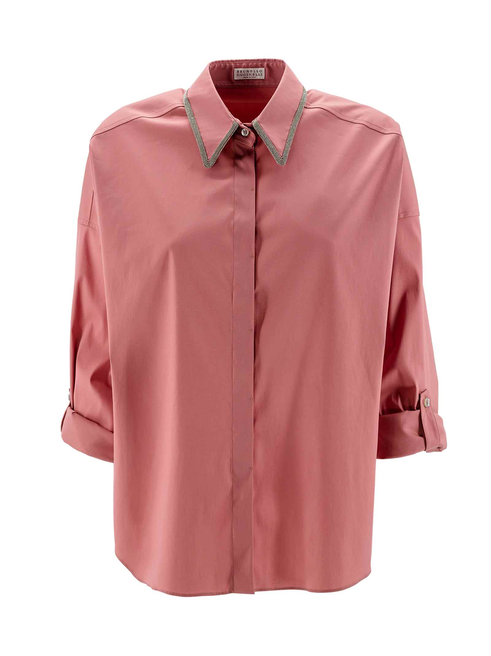 Brunello Cucinelli Cottono Blend Shirt In Sorbet Pink
