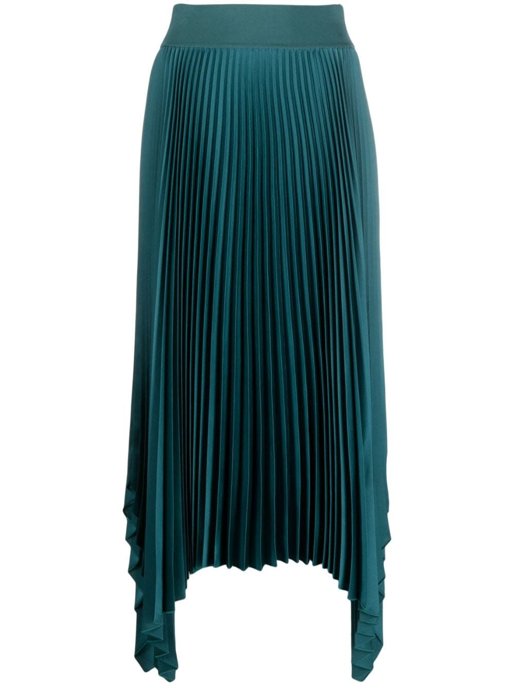 Joseph Ade Pleated Handkerchief Crepe Midi Skirt In Dark Teal