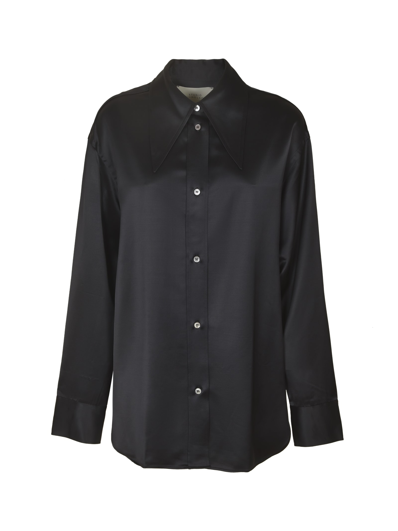 Pointed Collar Plain Shirt