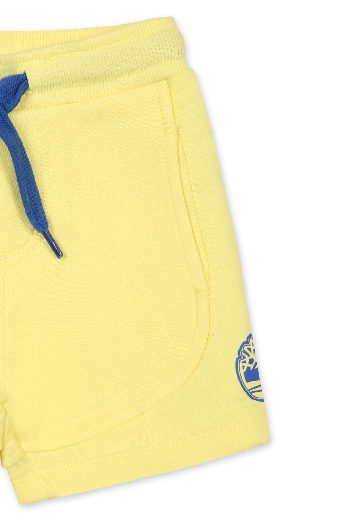 Timberland Yellow Shorts For Baby Boy With Tree In Yellow