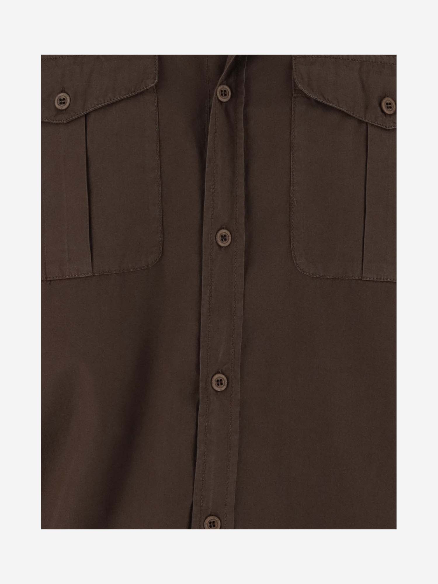 Shop Emporio Armani Cotton Shirt In Brown