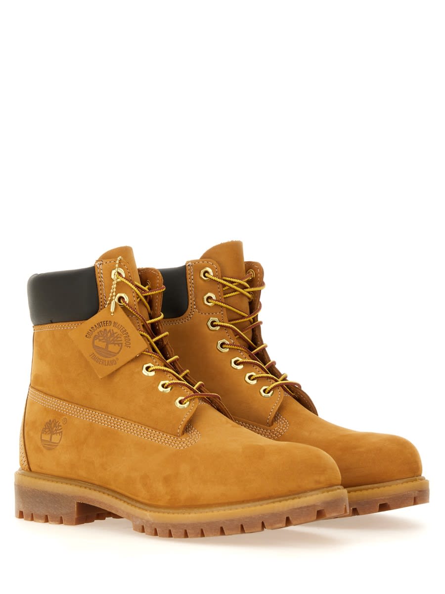 Timberland Laced Ankle Boot With Logo In Brown