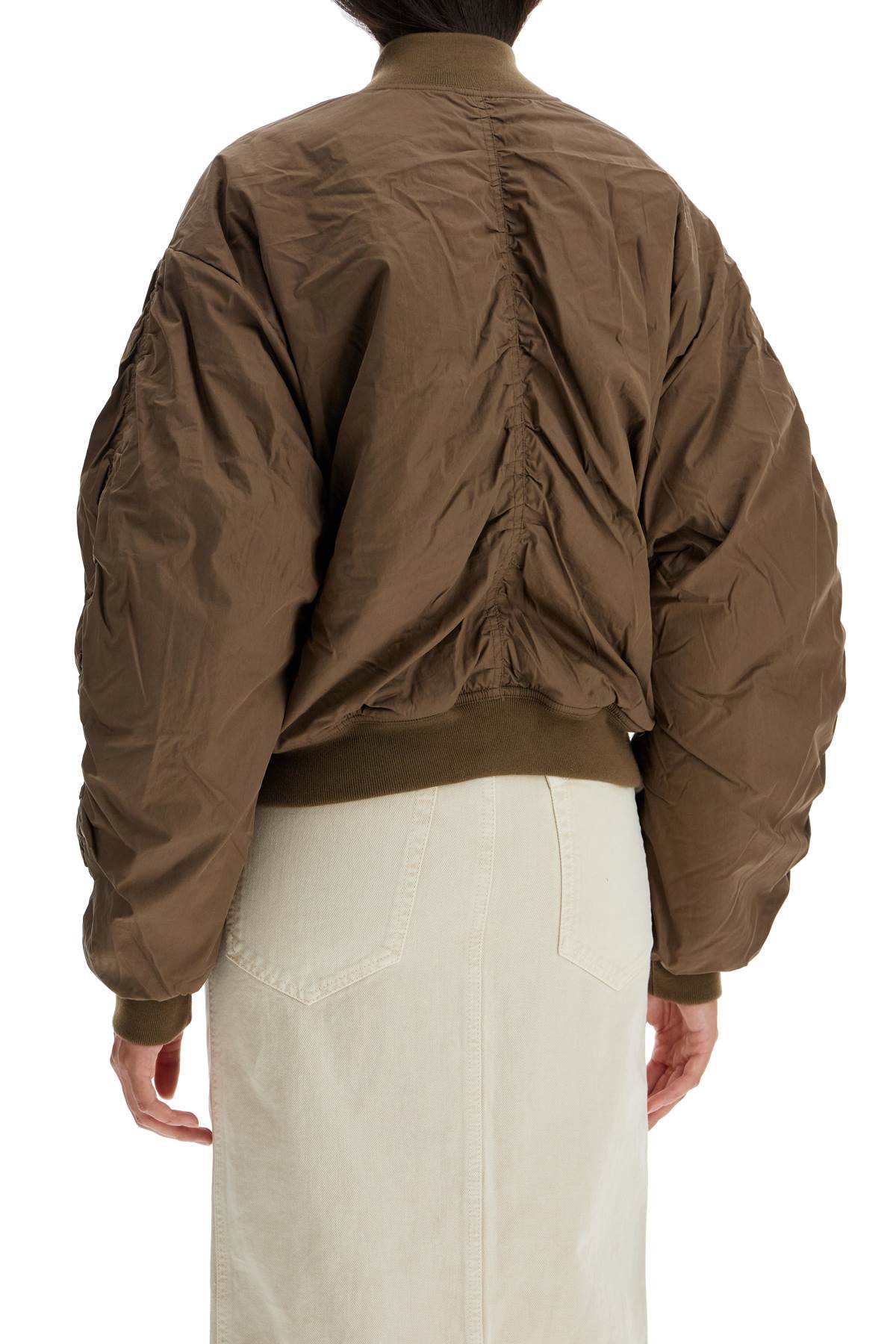 Shop Marant Etoile Bessime Oversized Bomber Jacket In Khaki (khaki)