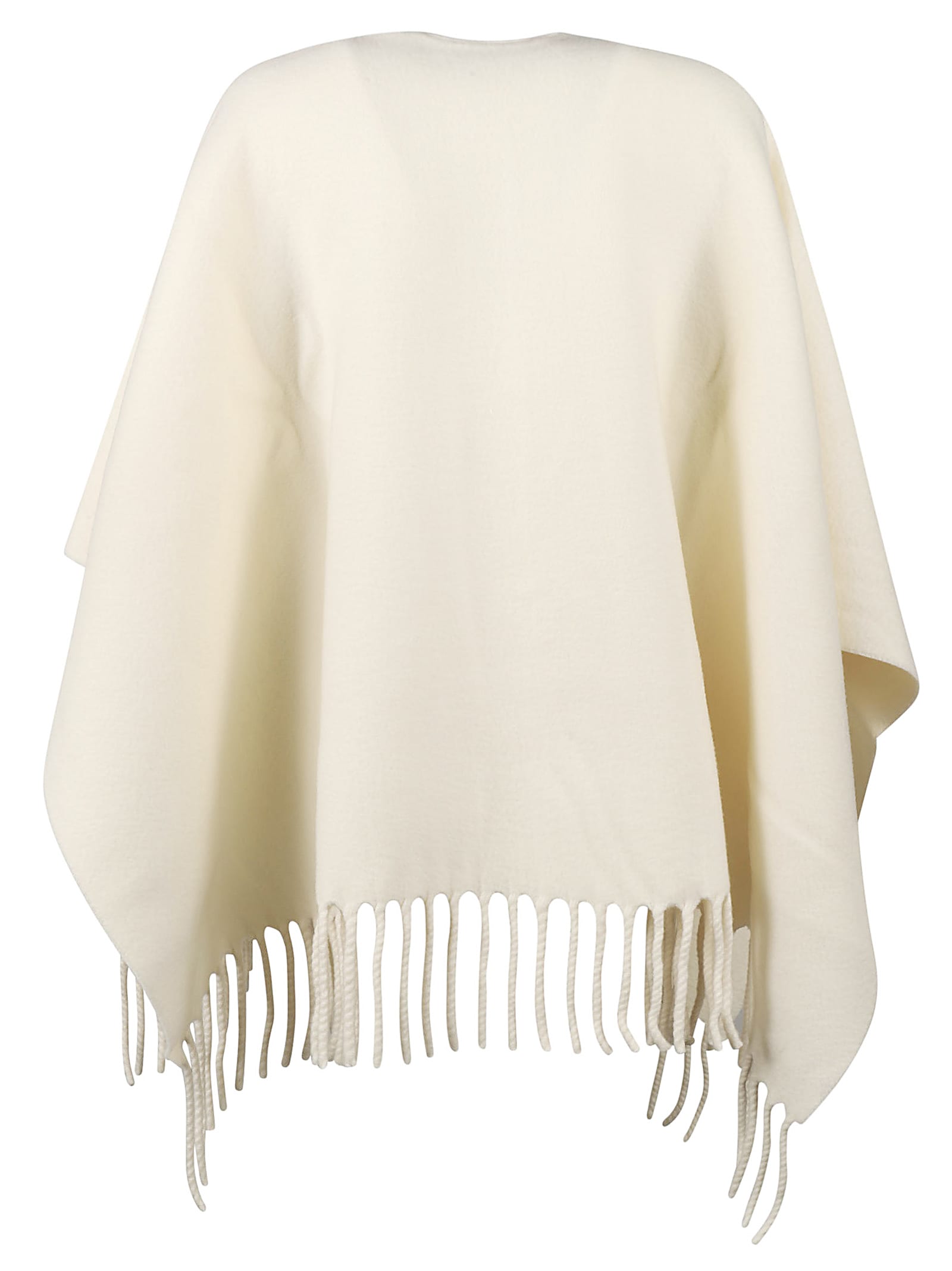 Shop Fabiana Filippi Fringed Poncho In Burro