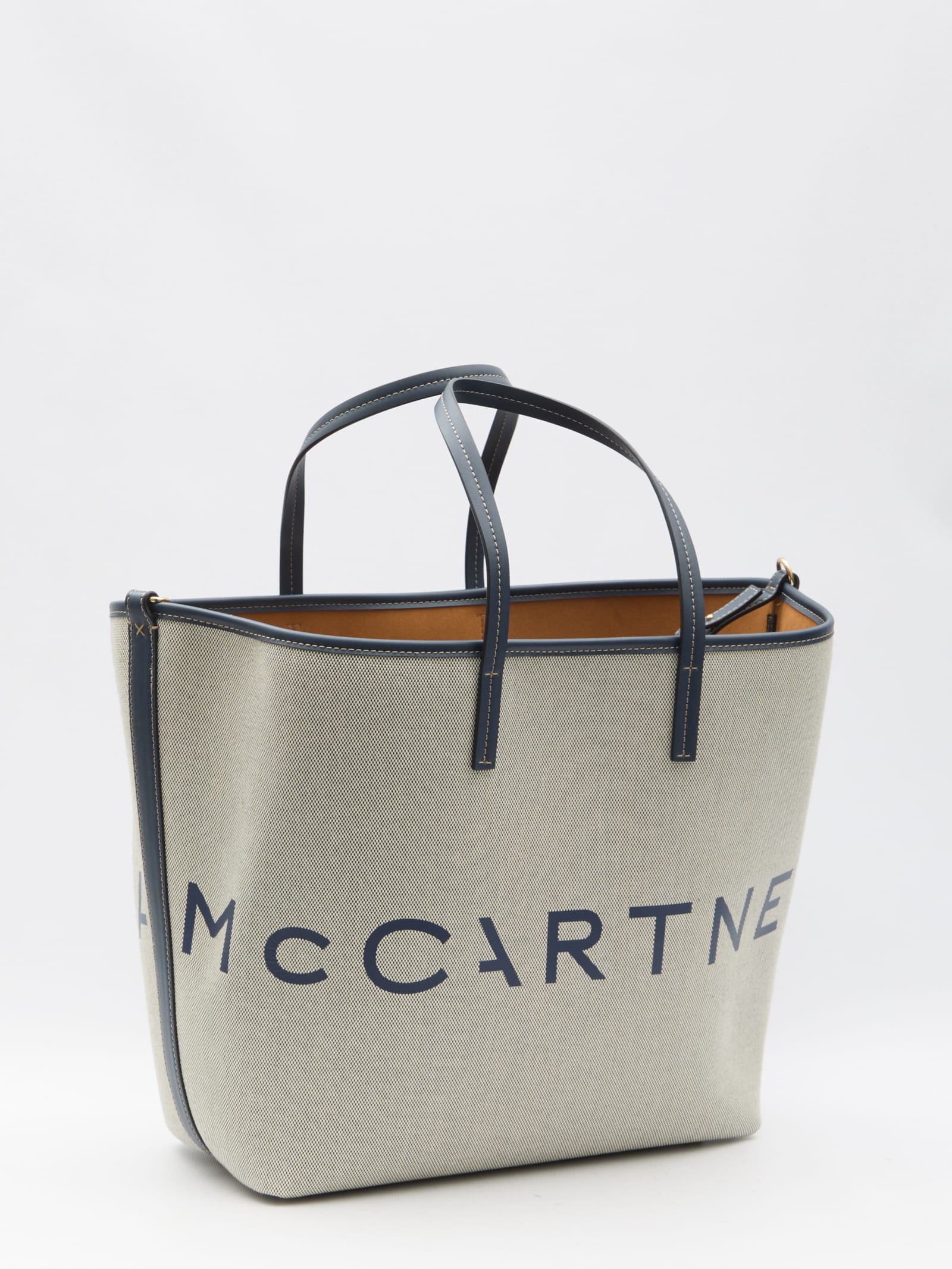 Shop Stella Mccartney Logo Tote Bag In Grey