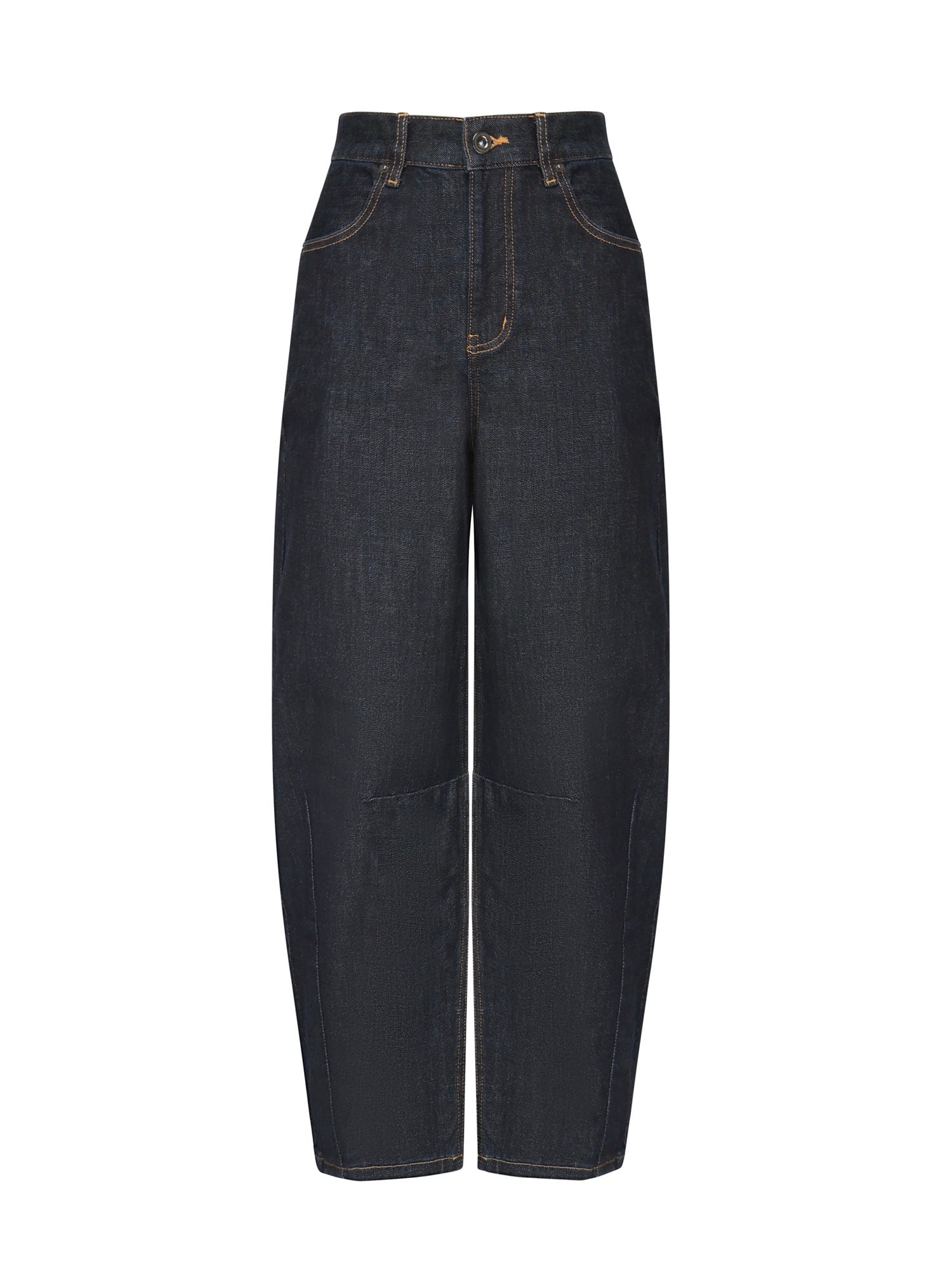 Self-portrait Jeans Dalla Gamba Ampia In Denim Stretch In Blue