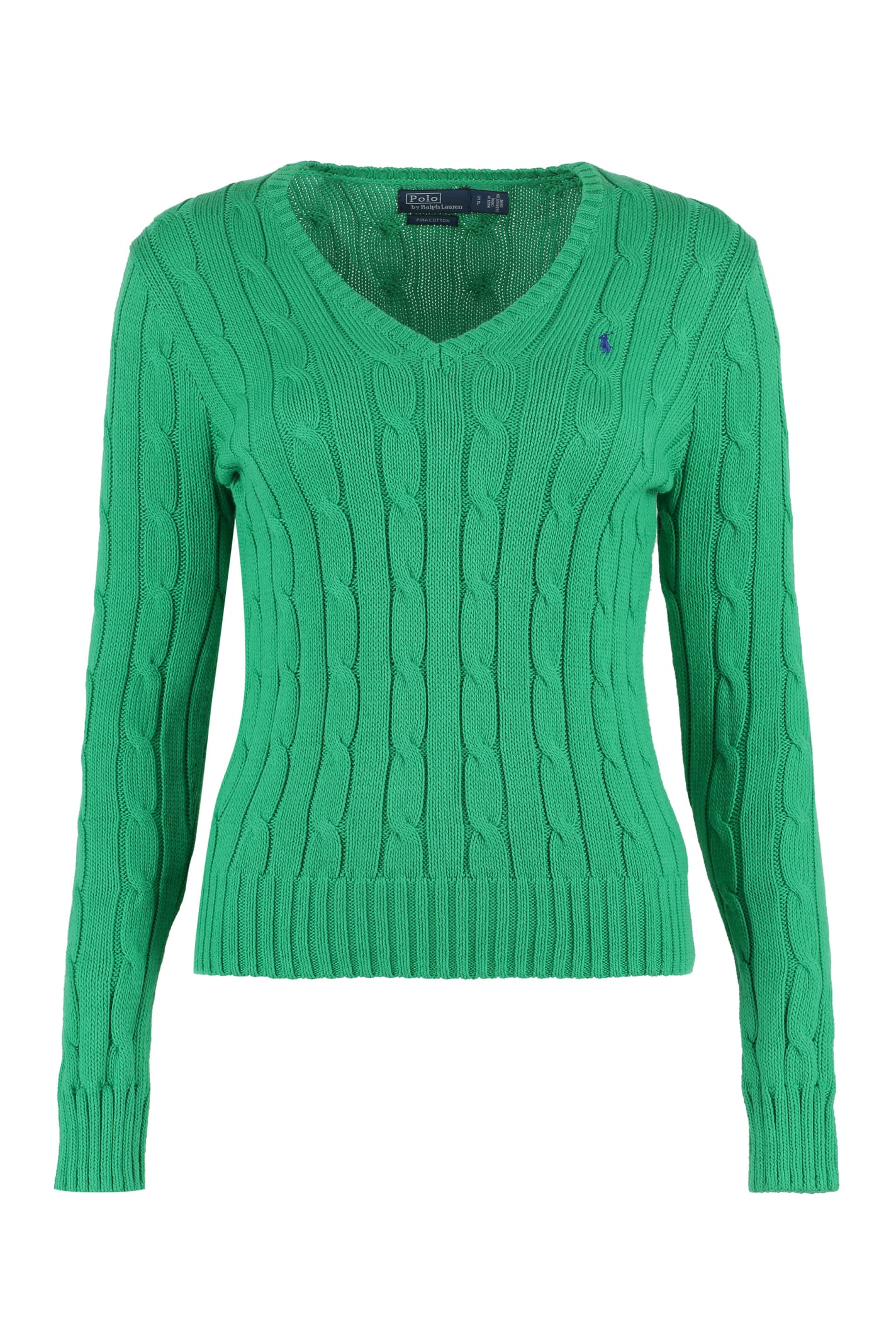 Shop Polo Ralph Lauren Cable Knit Sweater  In Green