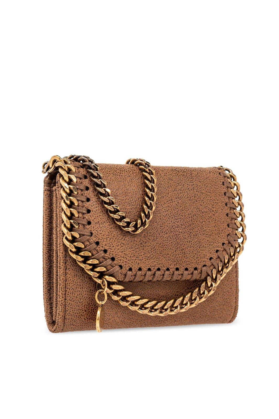 Shop Stella Mccartney Chain-linked Wallet In Peacn