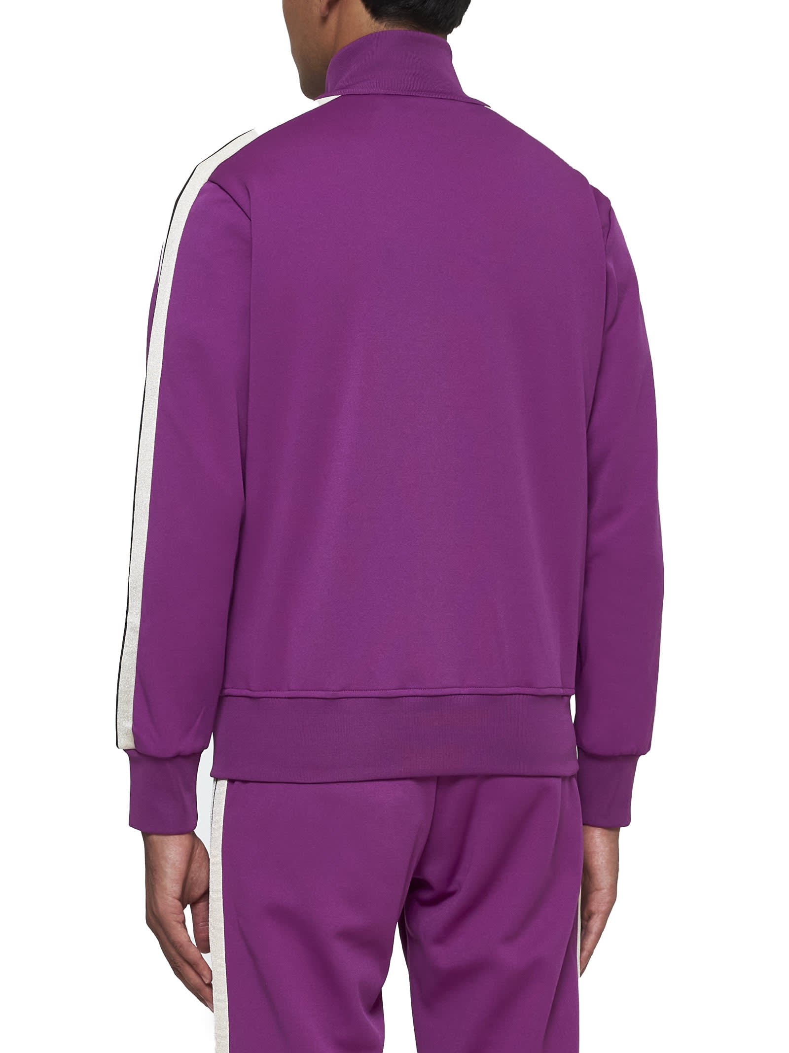 Shop Palm Angels Sweater In Purple Off White