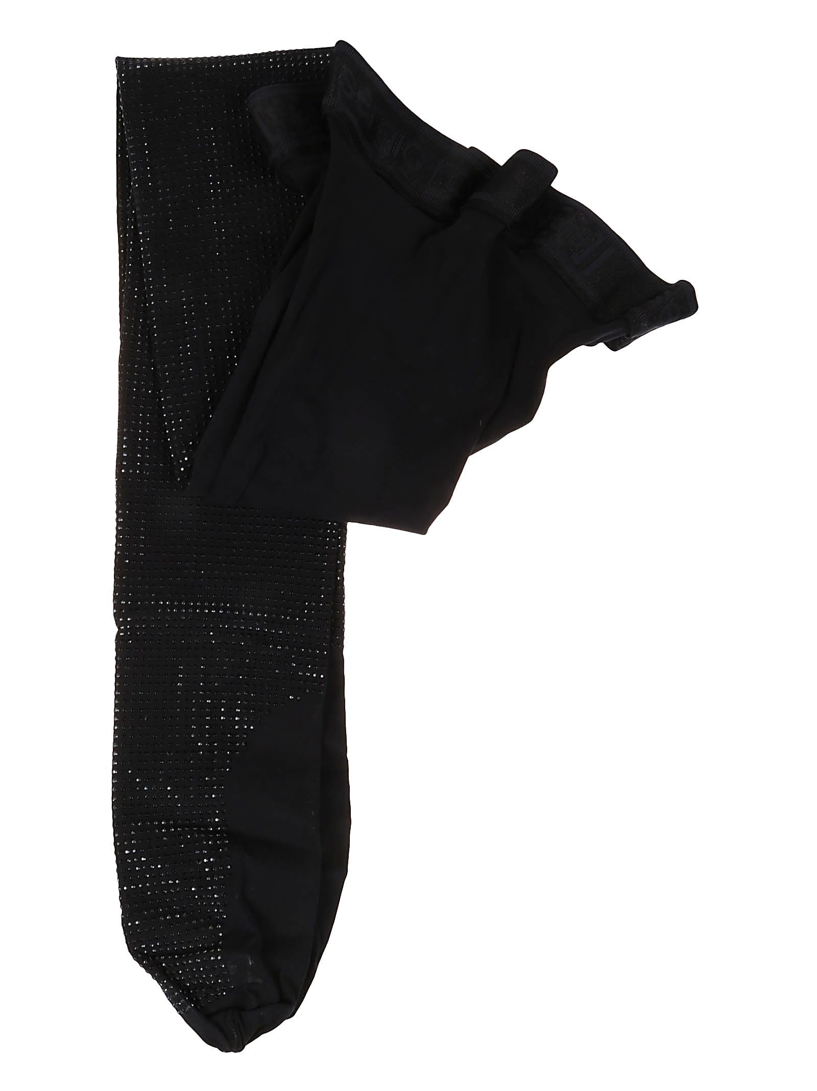 Shop Wolford Studs Tights In Black/black