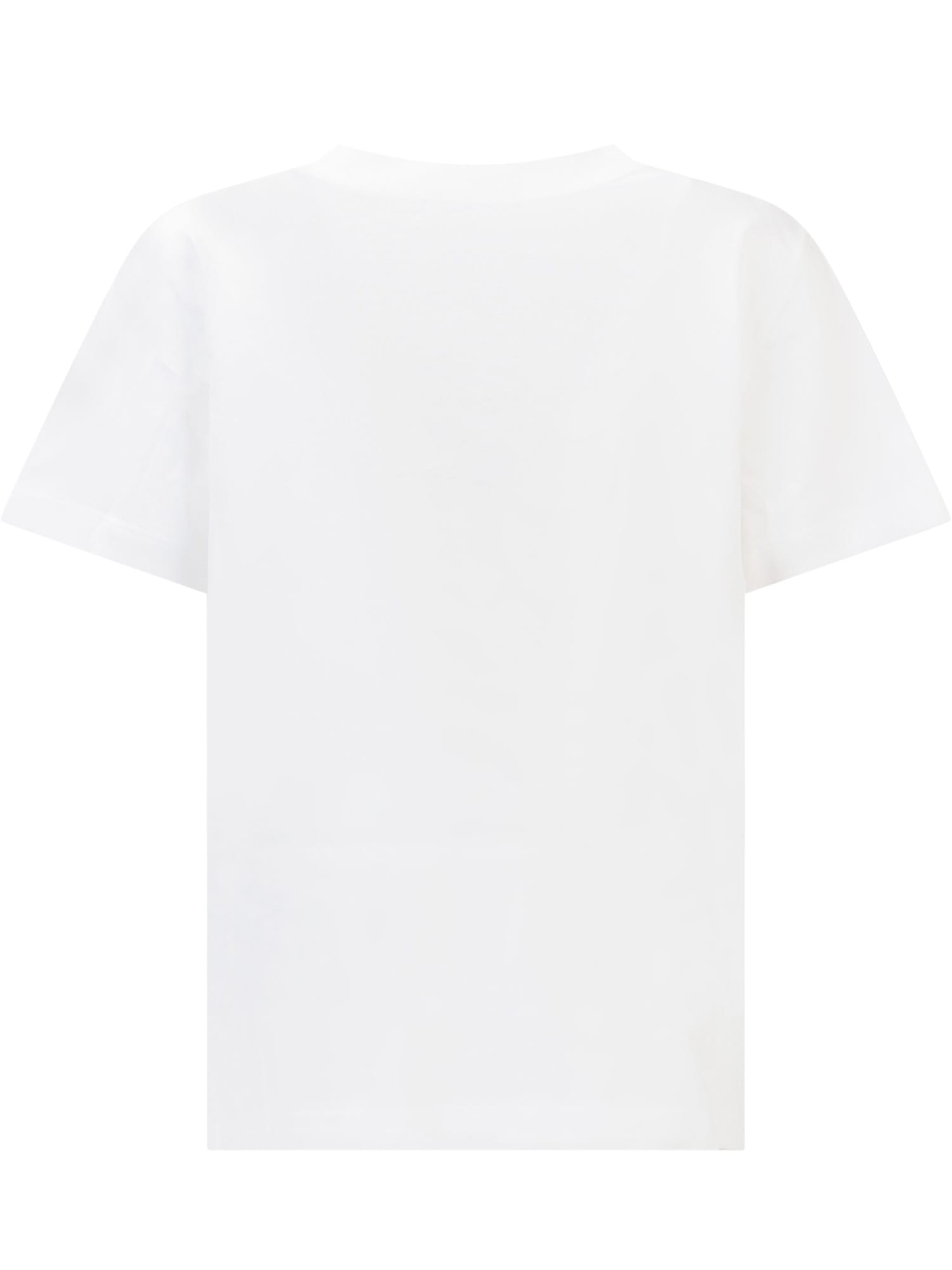 Moncler White T-shirt With Logo Motif