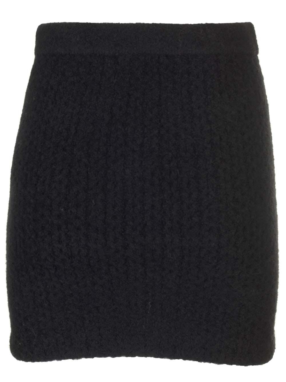 Shop Self-portrait Cashmere Mini Skirt In Black