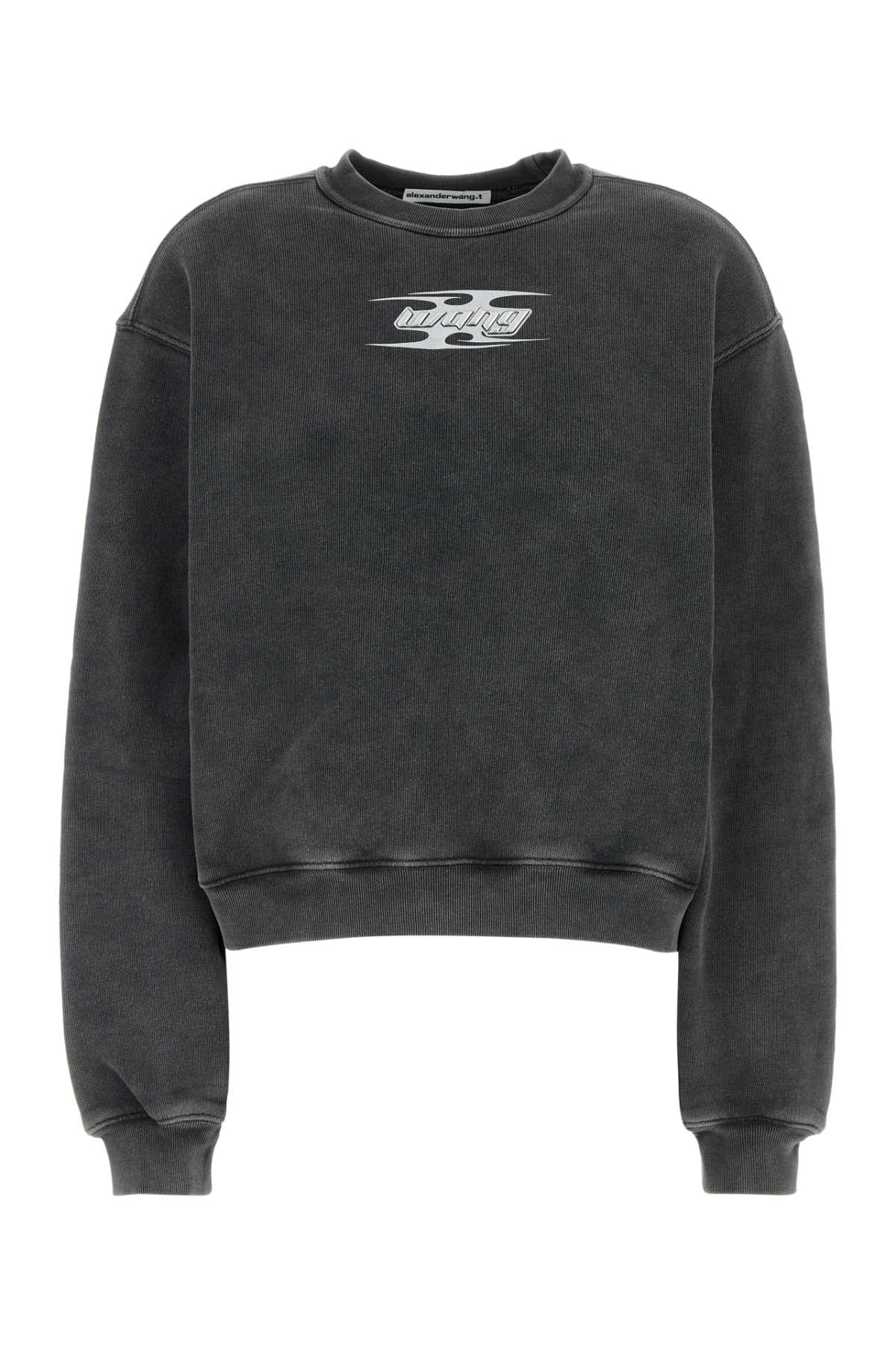 Shop Alexander Wang T Dark Grey Cotton Sweatshirt In Washedcedar