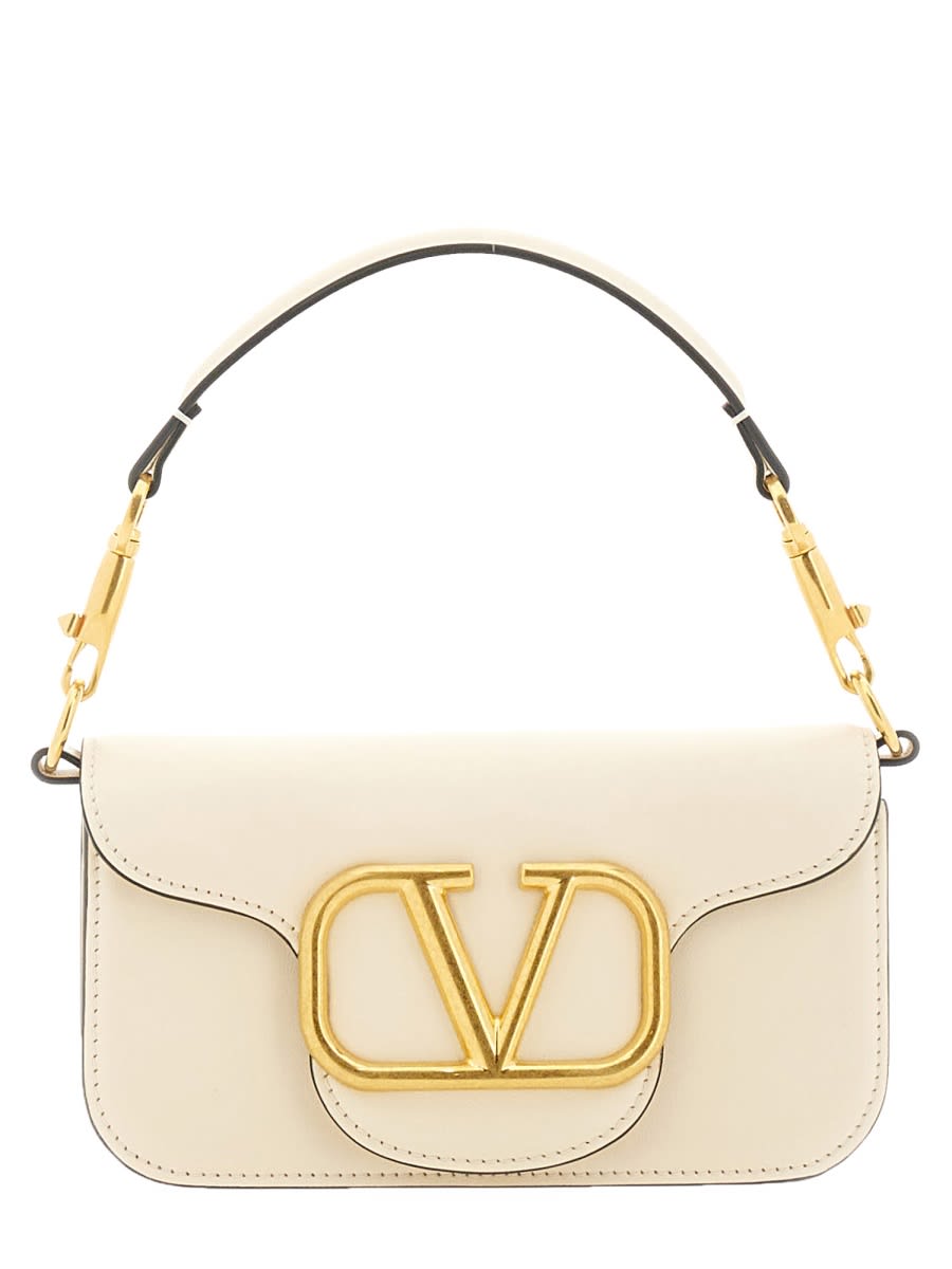 Valentino Garavani Shoulder Bag Locò Small In Ivory