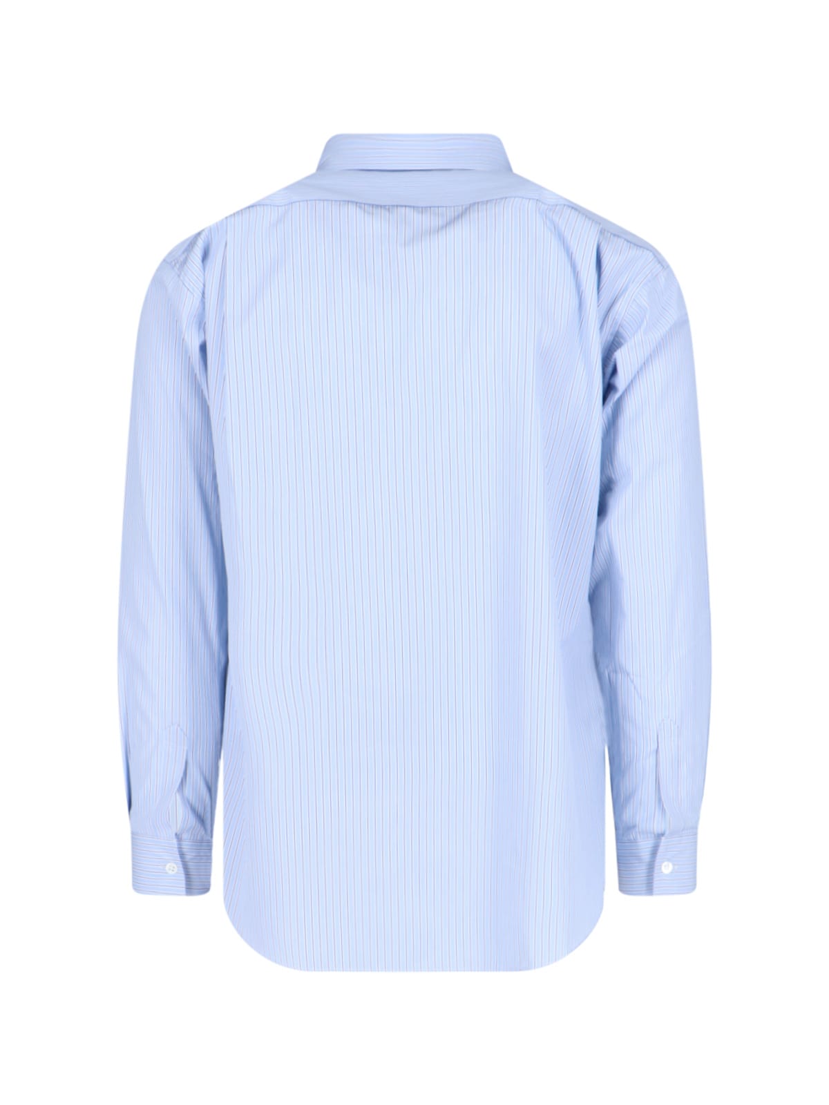 Shop Comme Des Garçons Striped Shirt In Light Blue