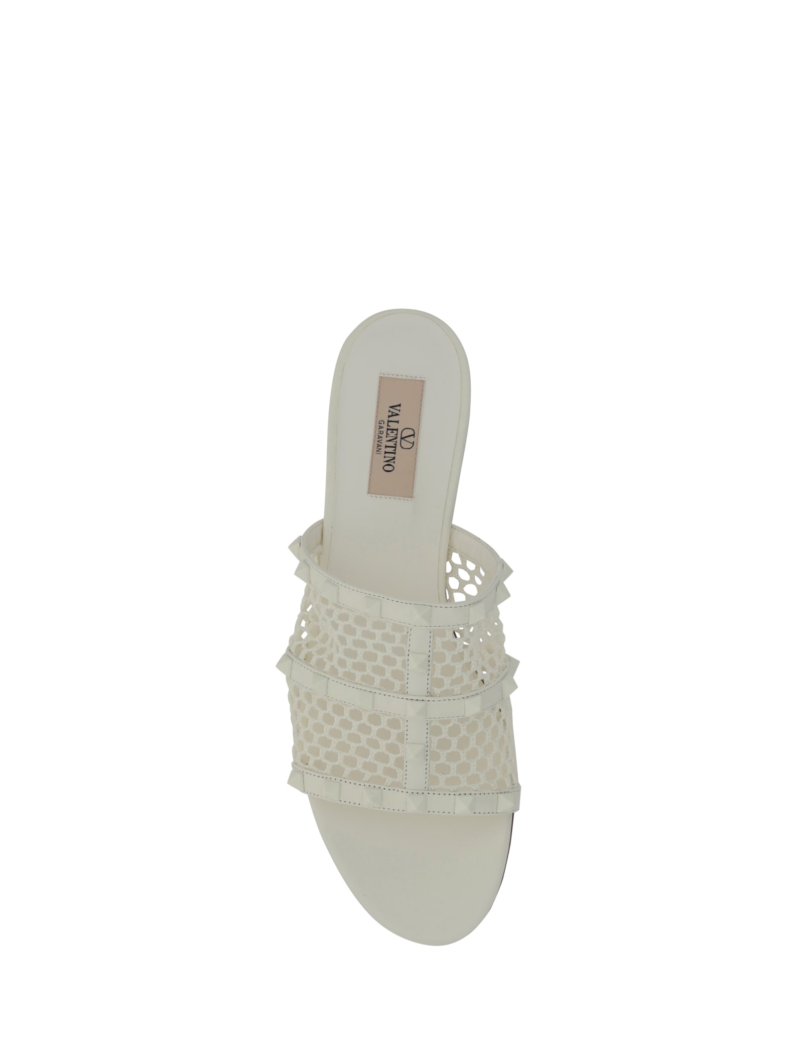 Shop Valentino Rockstud Sandals In Ivory