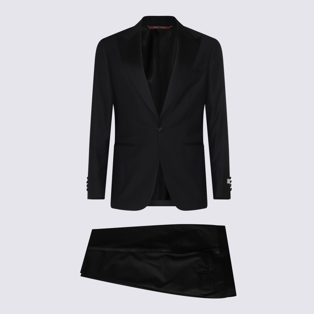 Shop Canali Black Wool Suits
