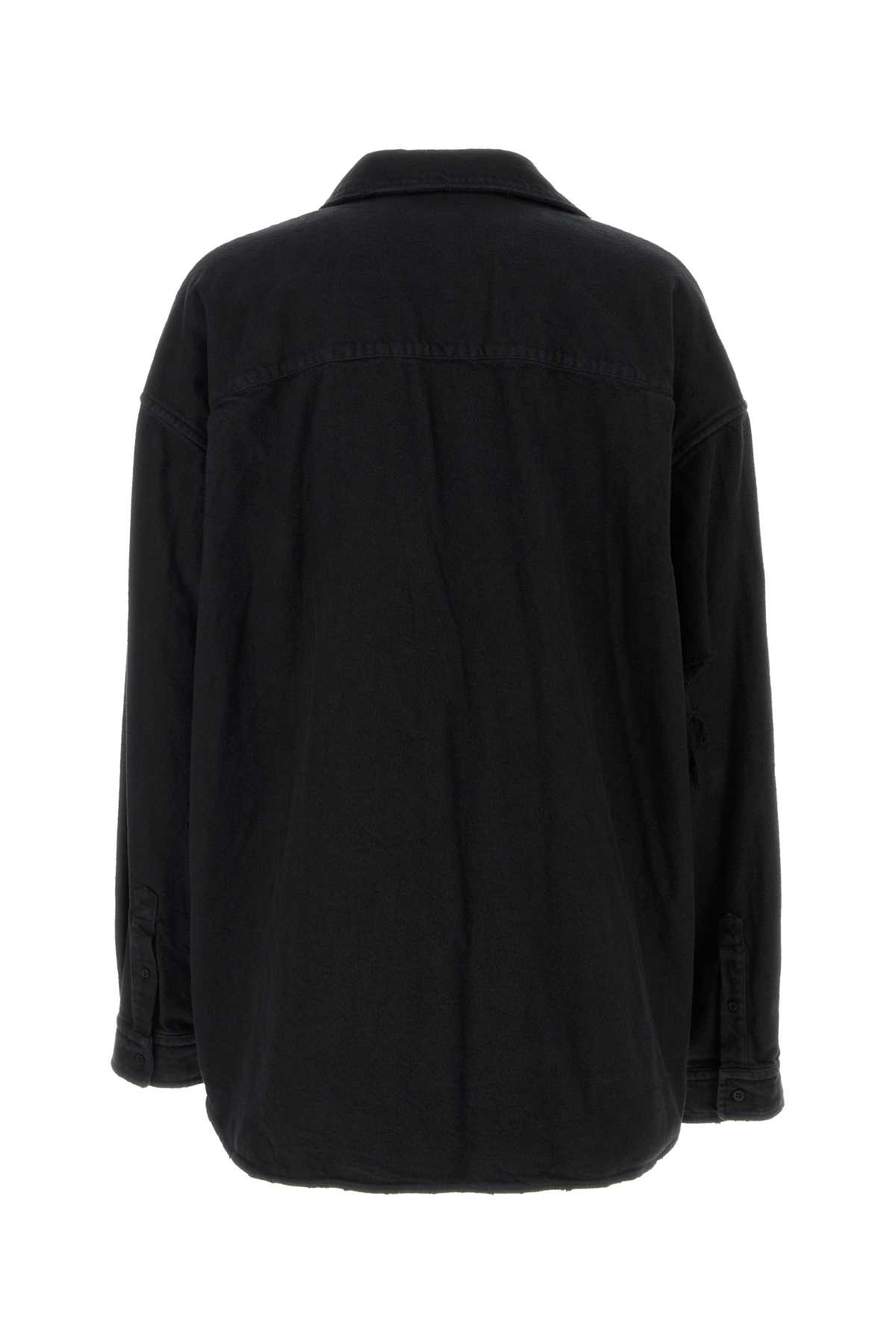 Shop Balenciaga Black Cotton Oversize Shirt