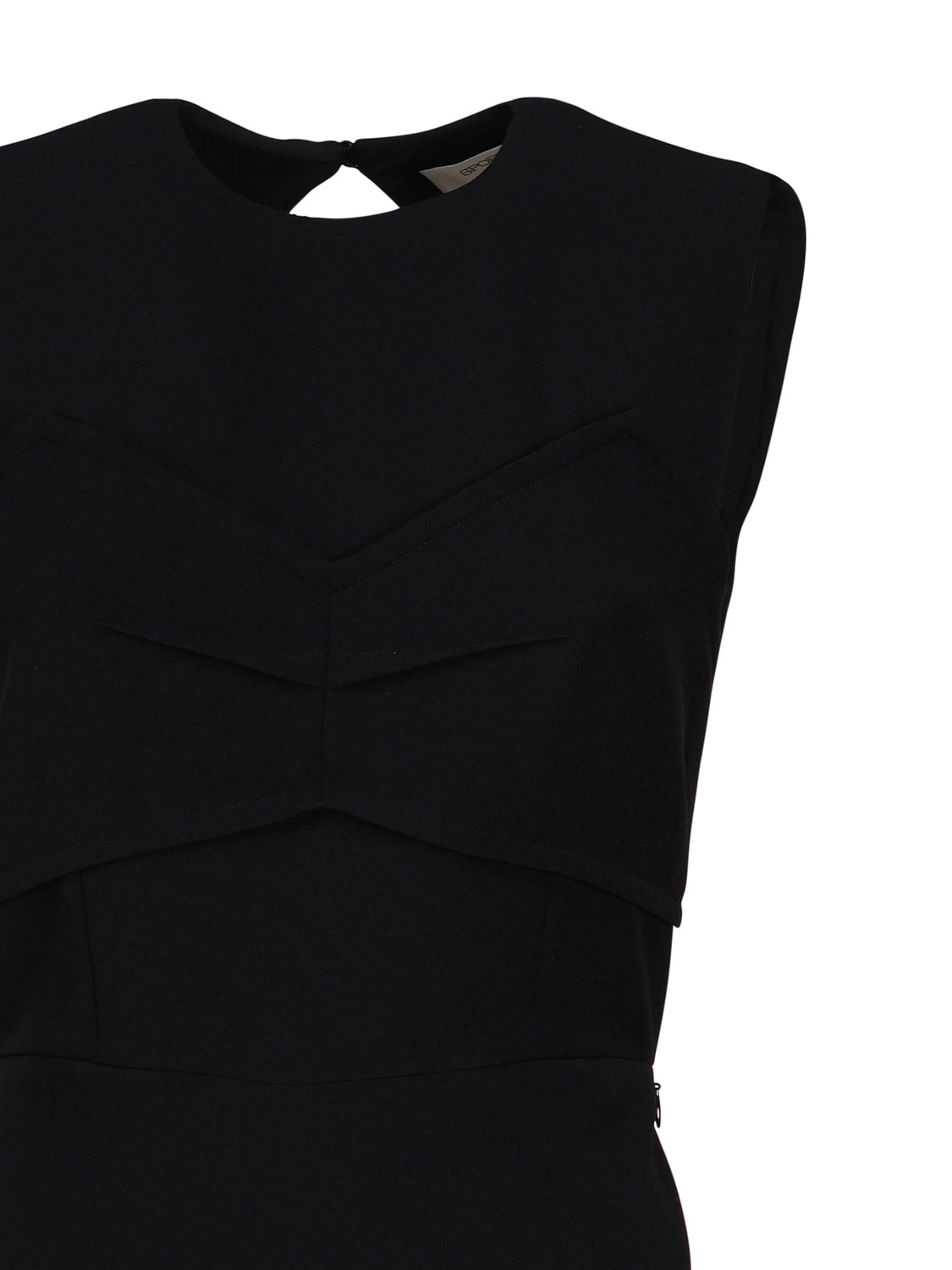 Shop Sportmax Dress With Inlay And Back Cut Out In Nero