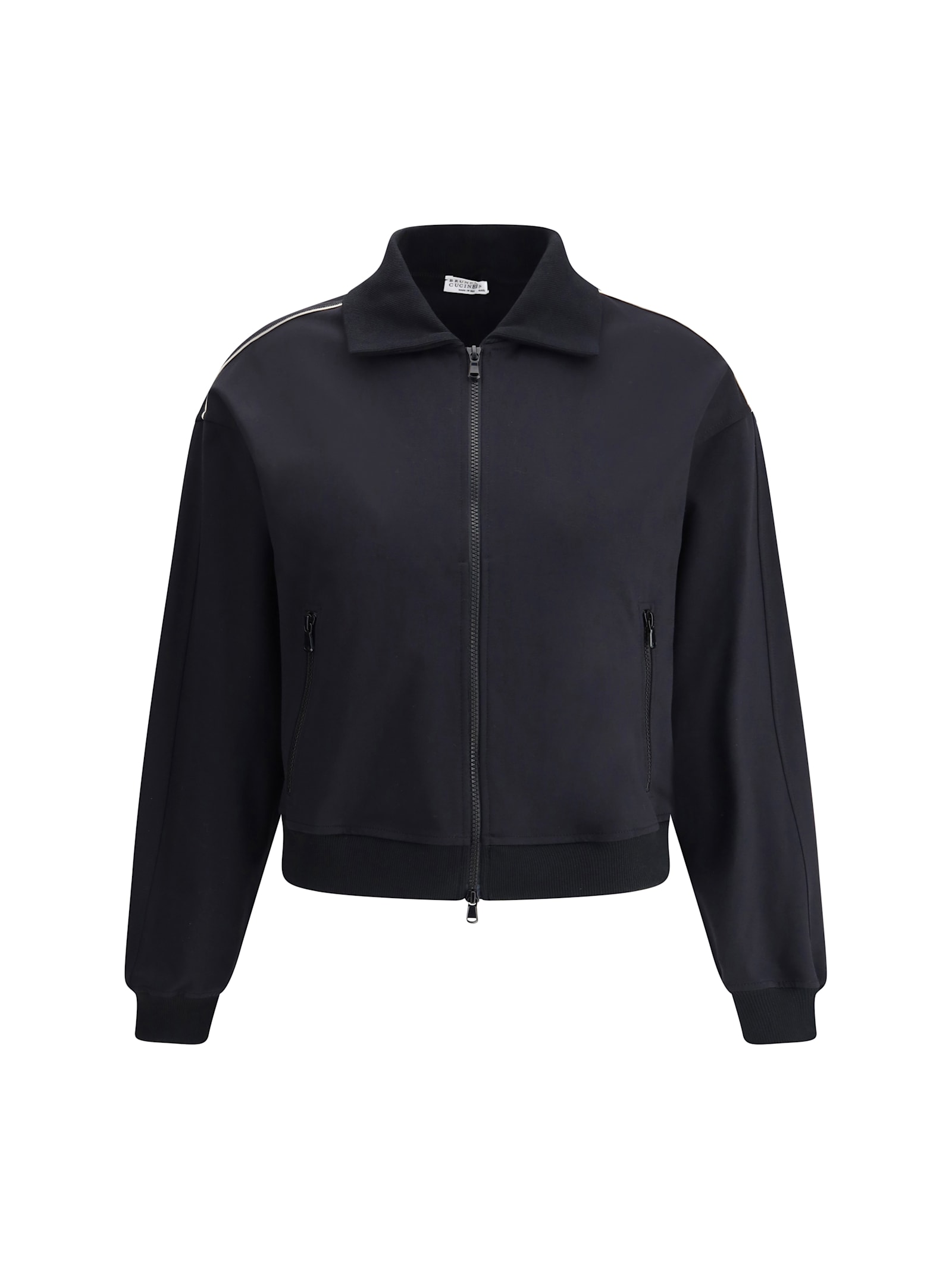 Brunello Cucinelli Women Sweatshirt With Embellishments In Nero