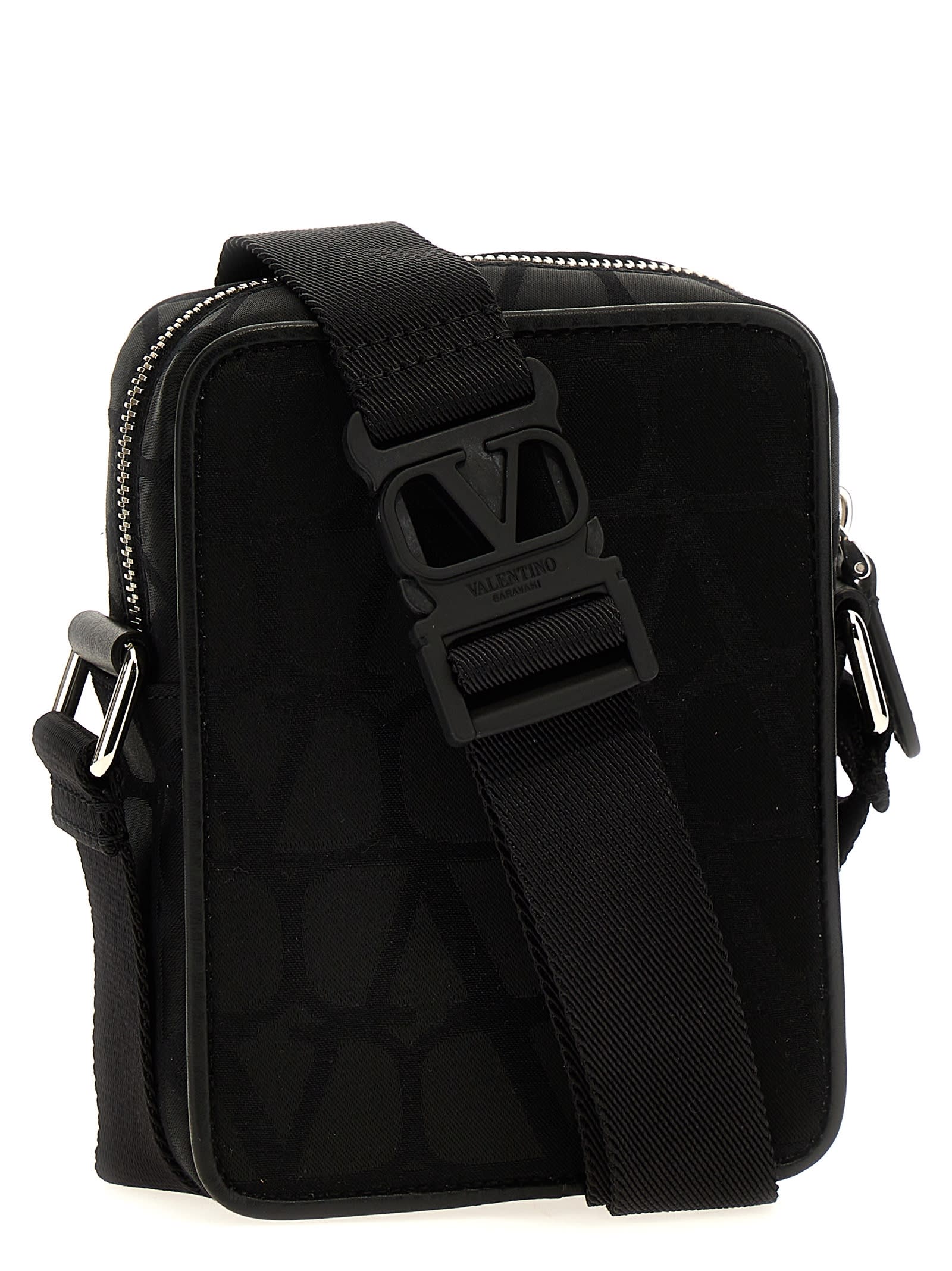Shop Valentino Black Iconographe Shoulder Bag In Nero