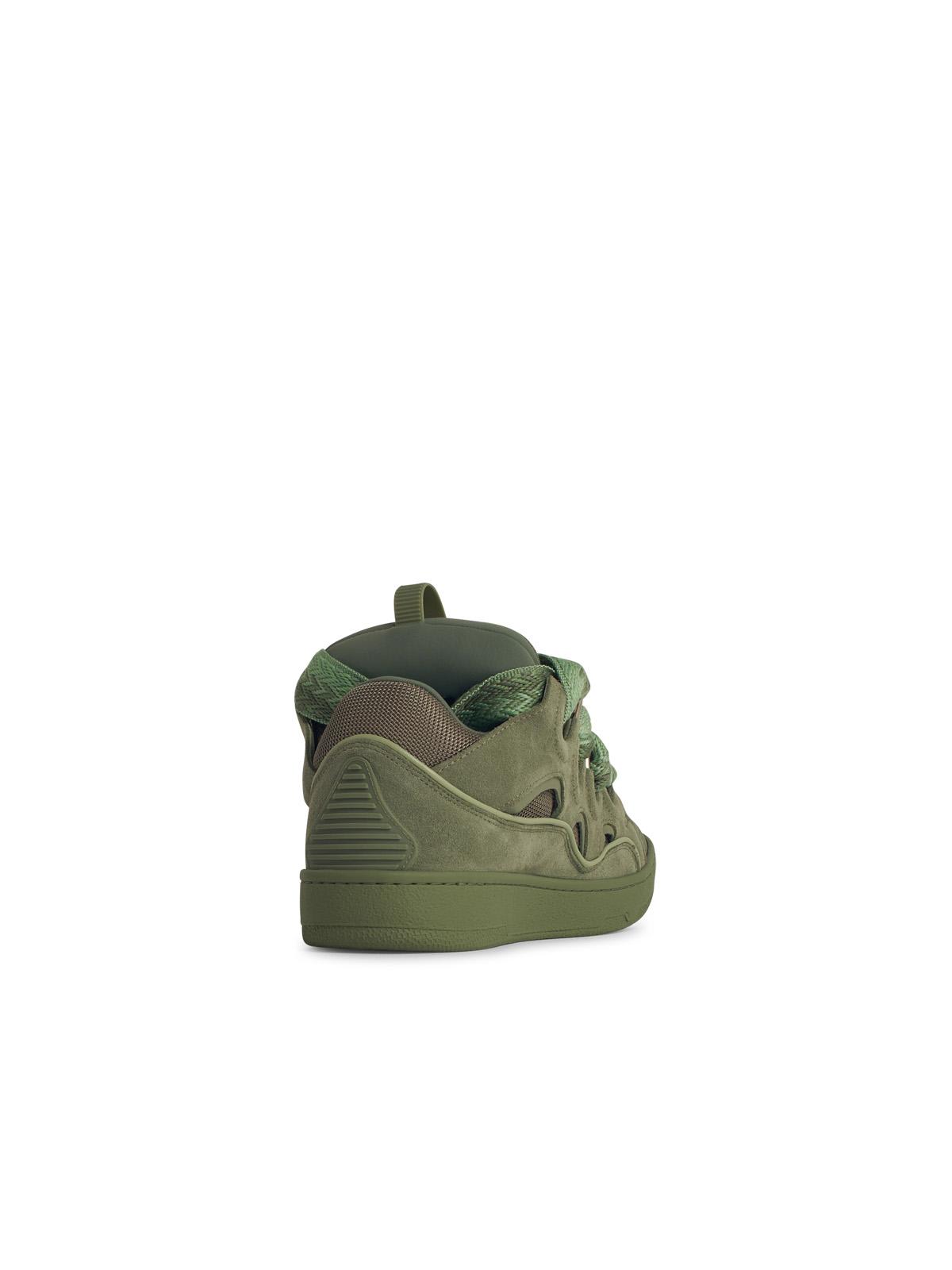 Lanvin Curb' Green Leather Blend Sneakers In Green