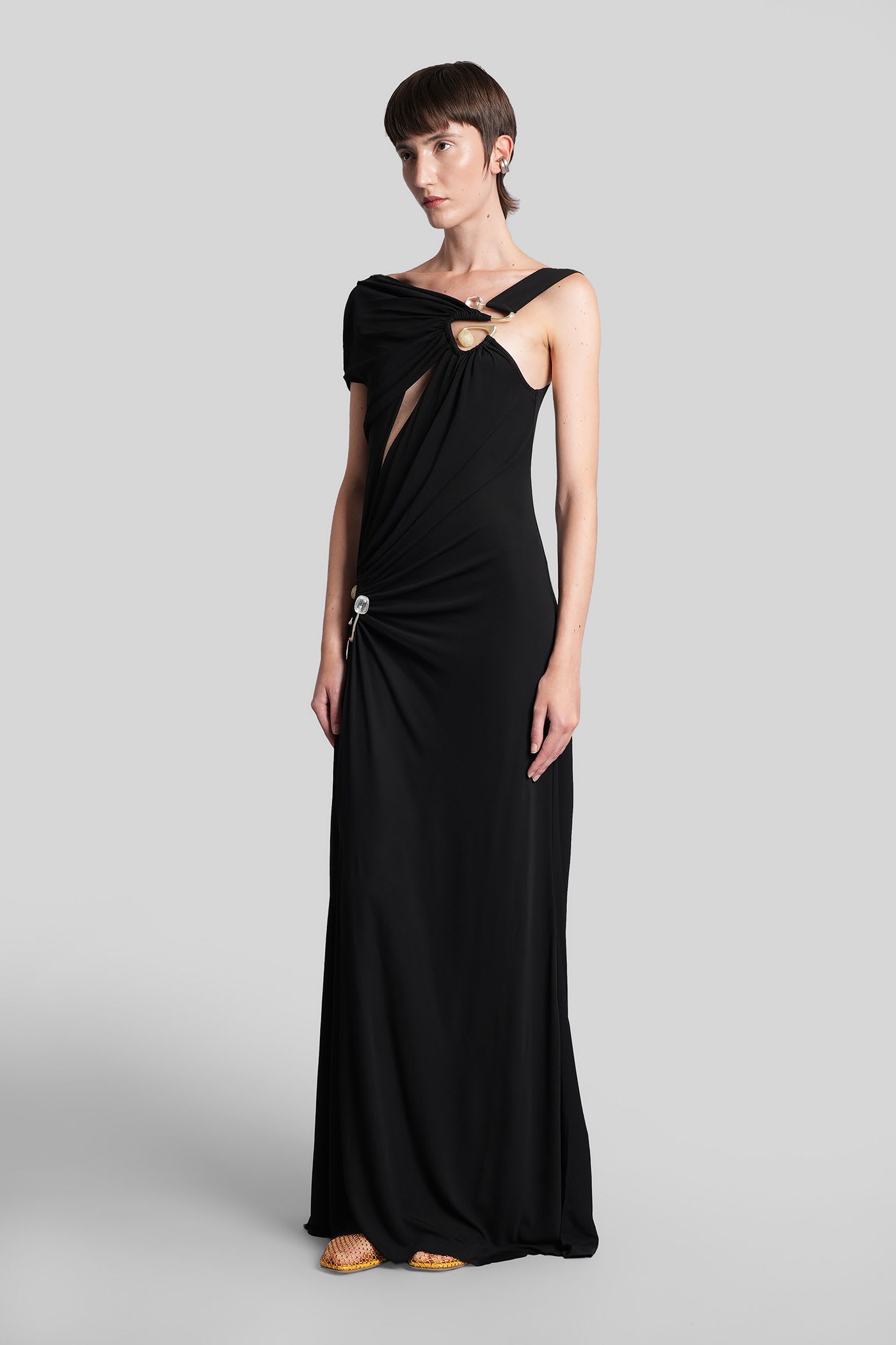Christopher Esber Long Dress In Black Viscose In Black