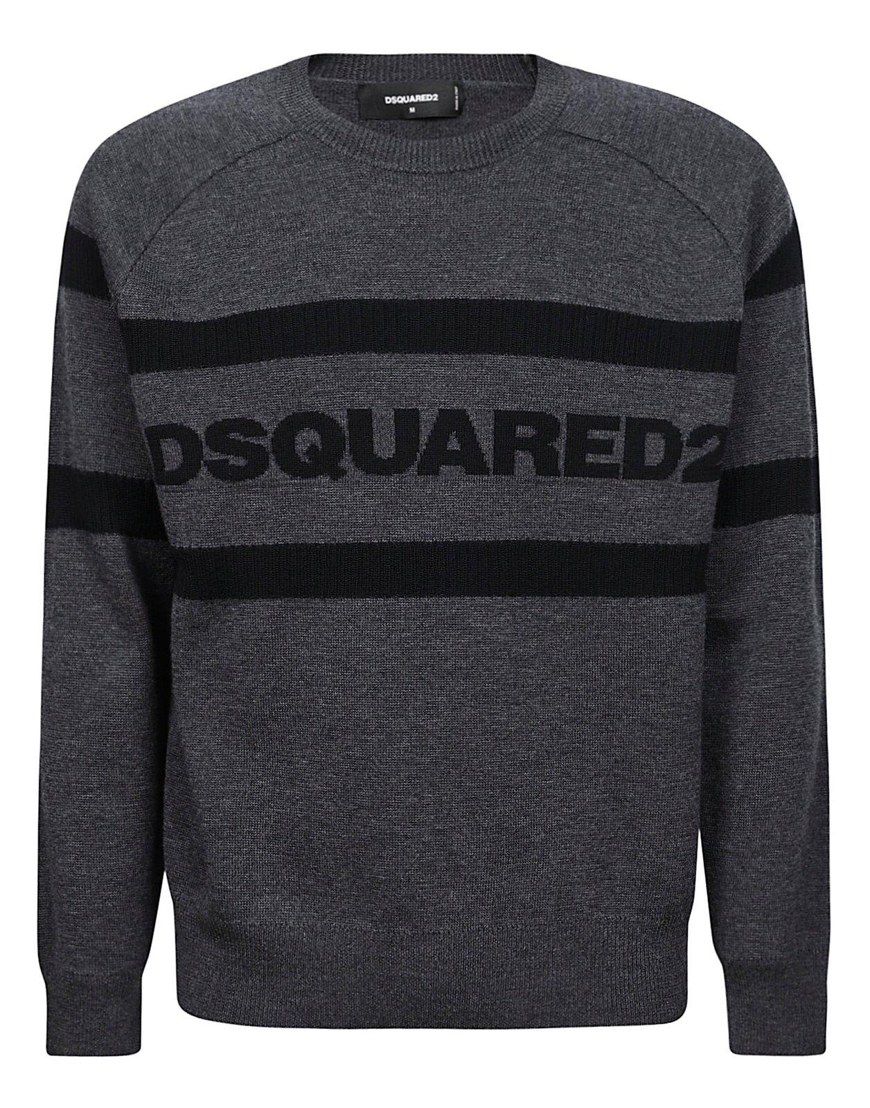 Dsquared2 Logo Intarsia Crewneck Knitted Sweater