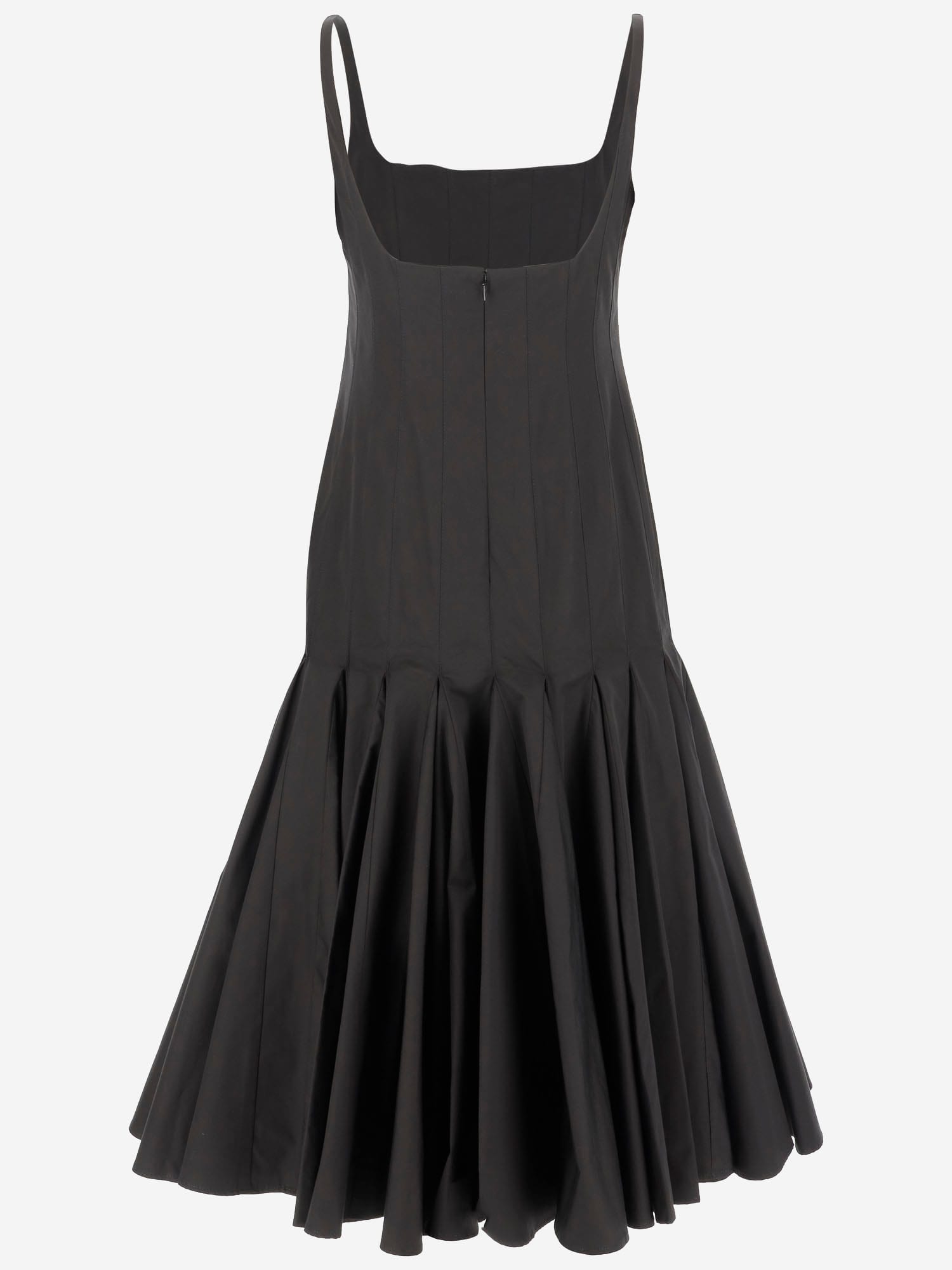 Jacquemus Agave Pleated Paneled Cotton-poplin Midi Dress