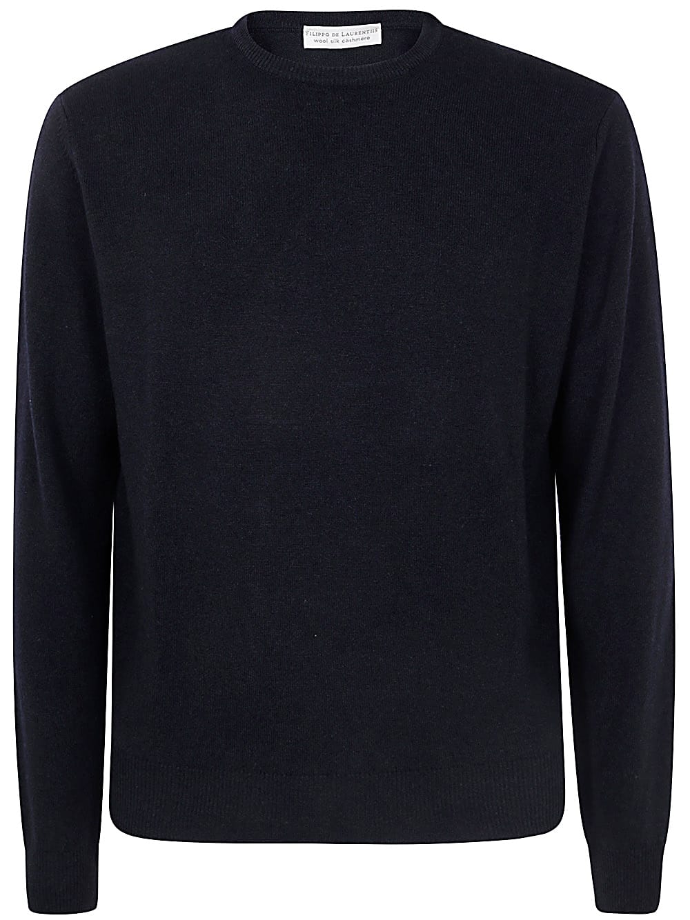 Shop Filippo De Laurentiis Long Sleeves Round Neck In Blue