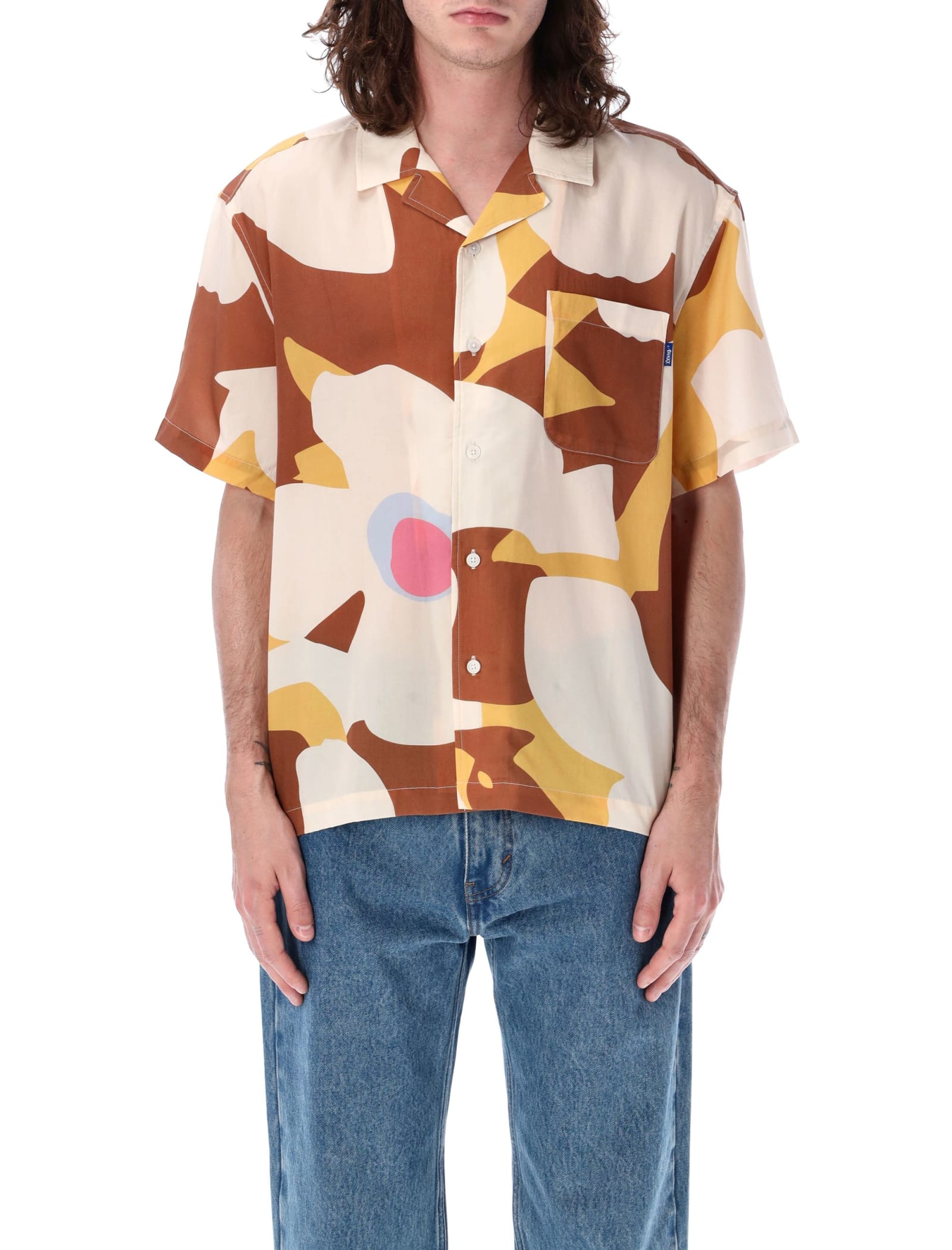 Shop Awake Ny Floral Camp Shirt In Brown Multi